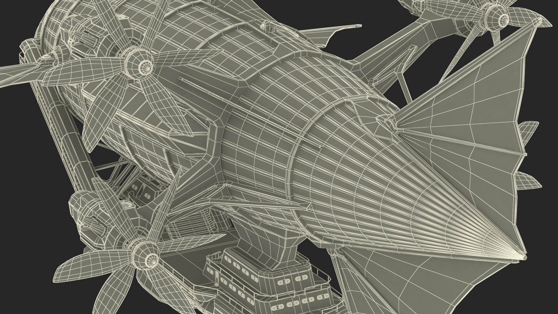 3D Steampunk Airship Fantasy Craft