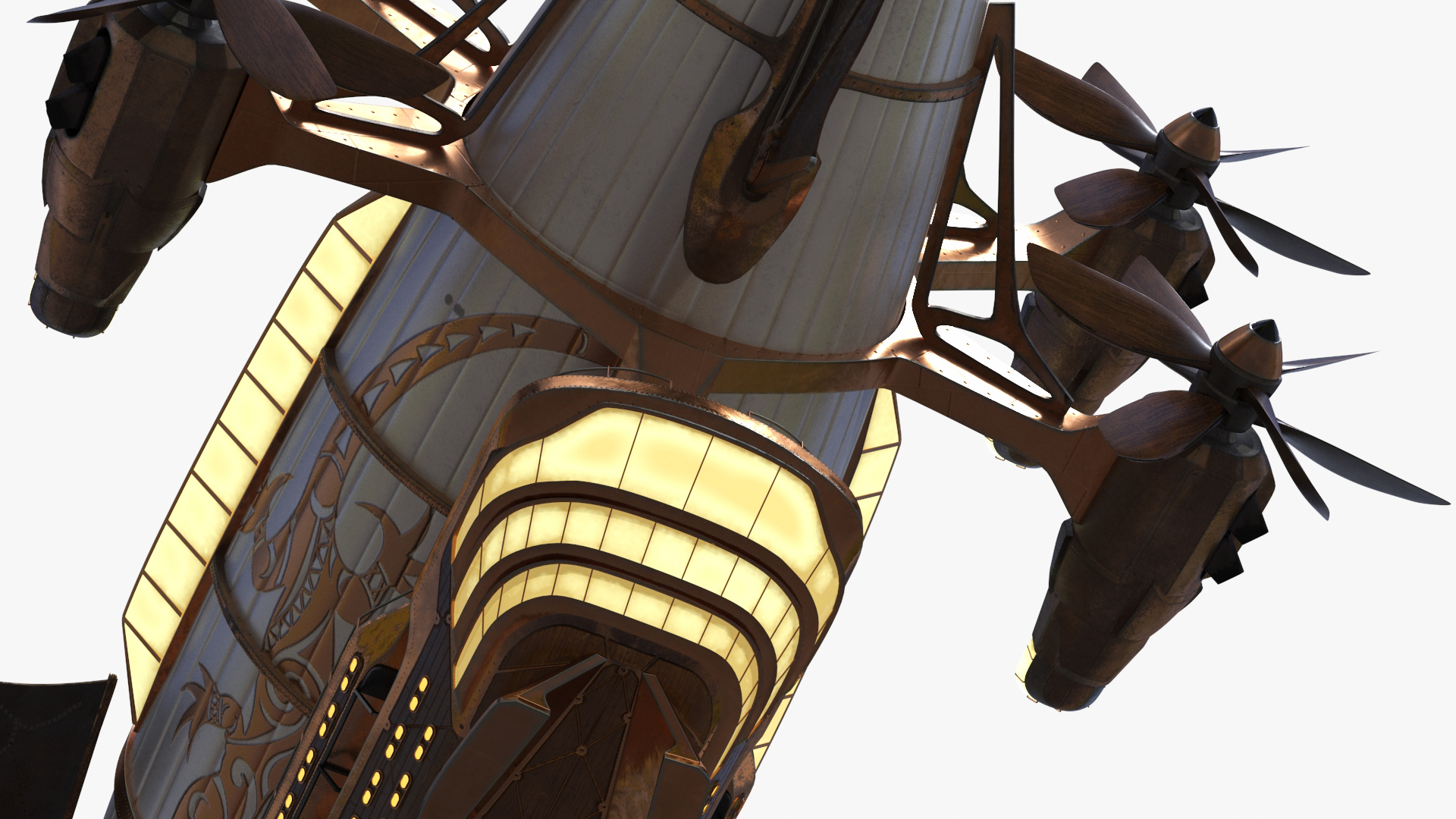 3D Steampunk Airship Fantasy Craft