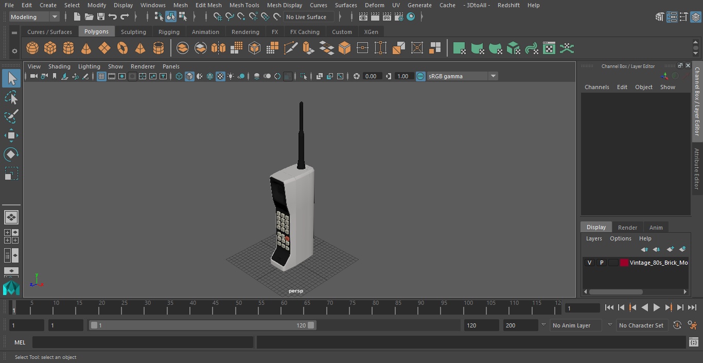 3D model Vintage 80s Brick Mobile Phone