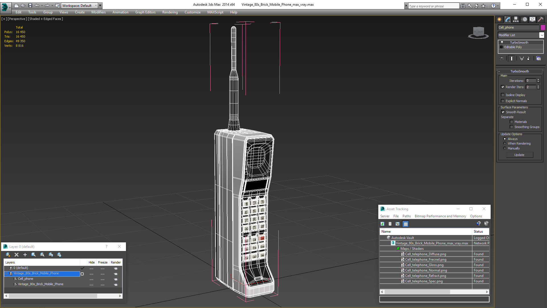 3D model Vintage 80s Brick Mobile Phone