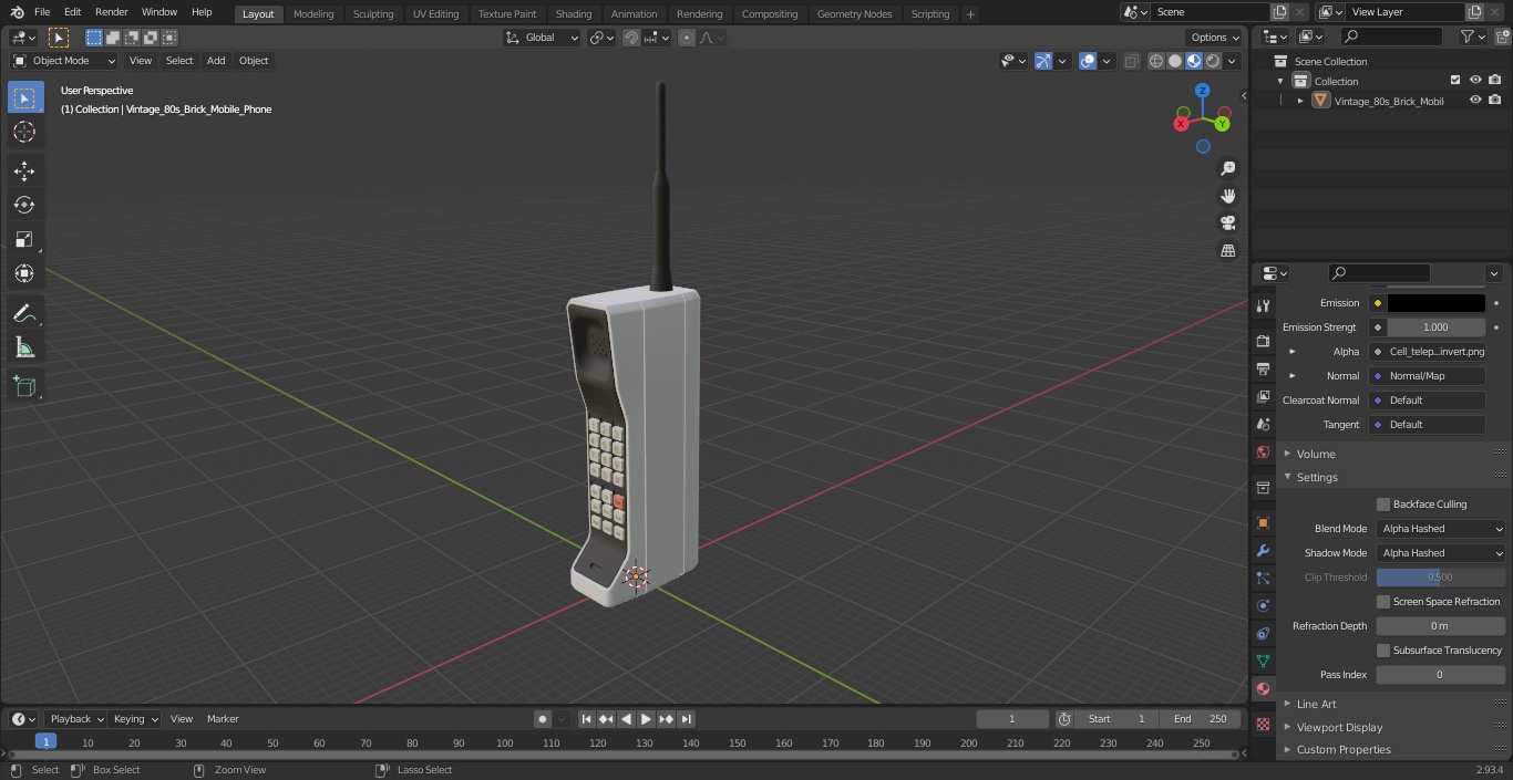 3D model Vintage 80s Brick Mobile Phone