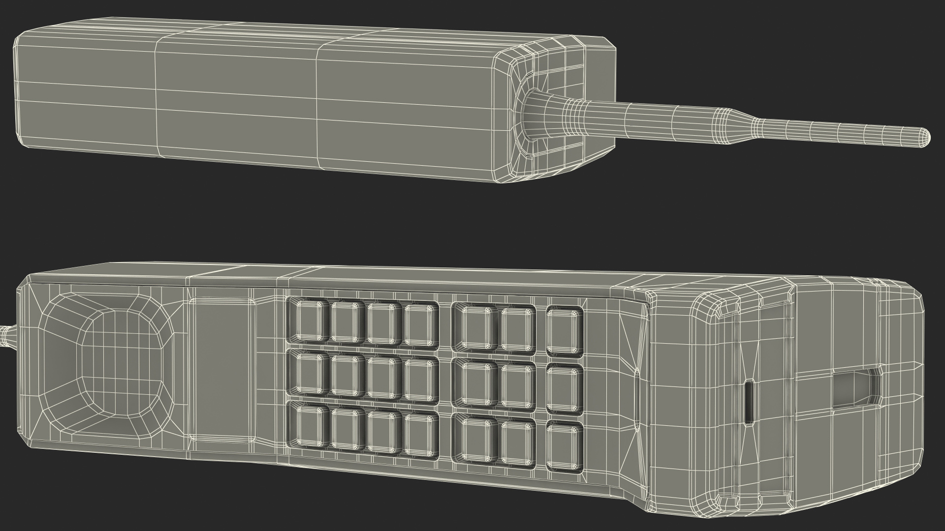 3D model Vintage 80s Brick Mobile Phone