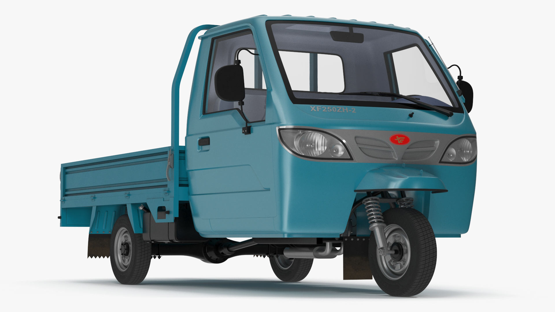 3D model Asian Delivery Trike with Open Body Blue