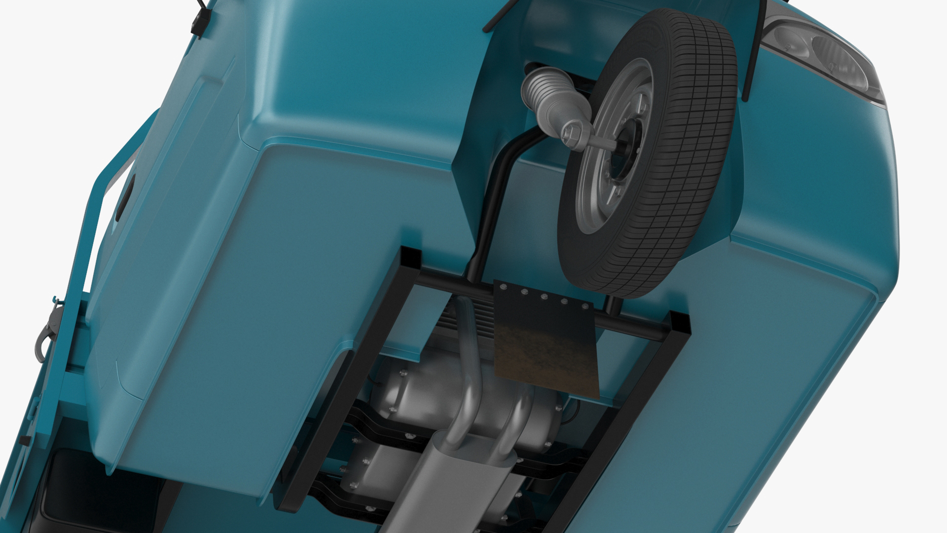3D model Asian Delivery Trike with Open Body Blue