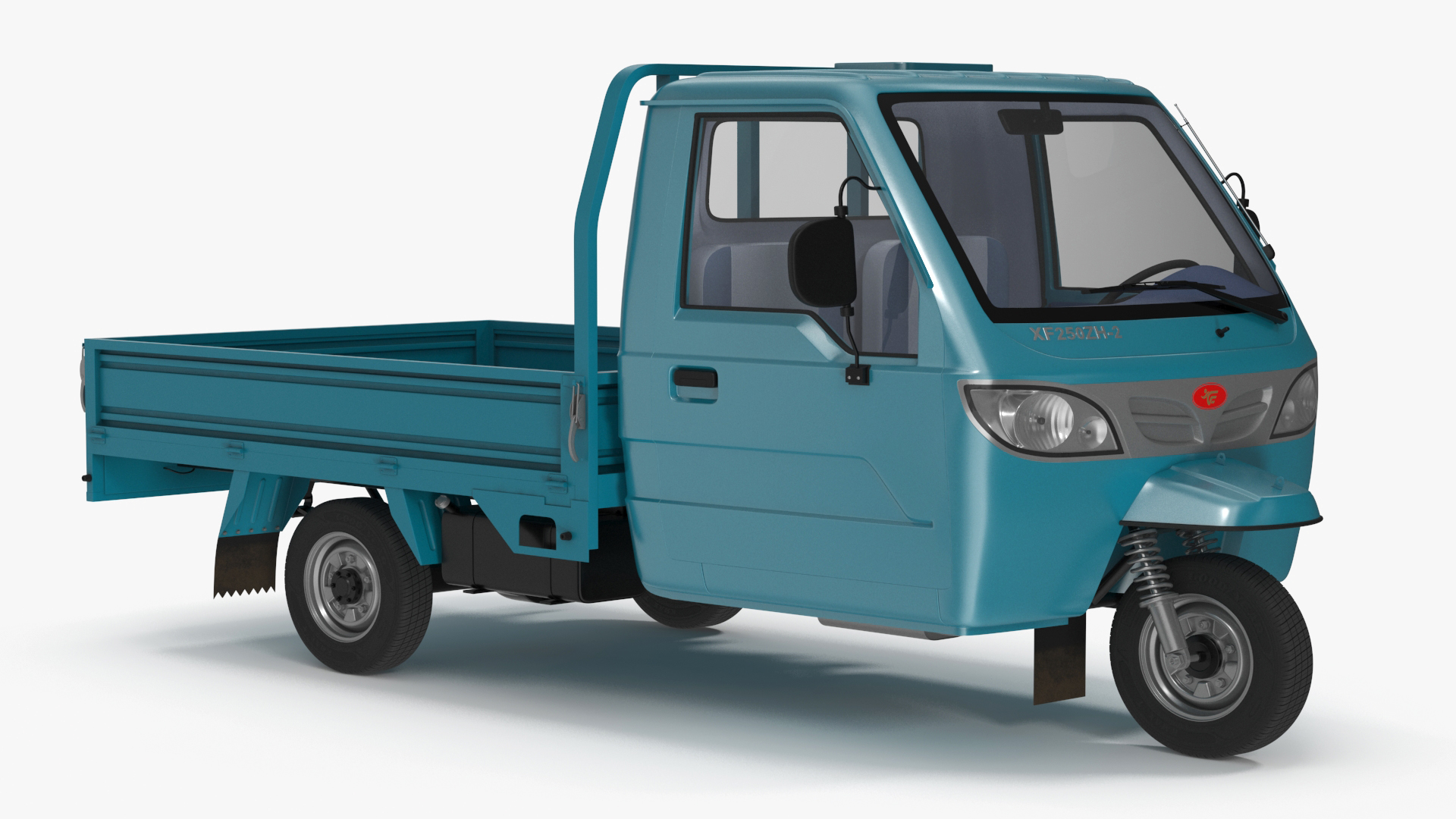 3D model Asian Delivery Trike with Open Body Blue