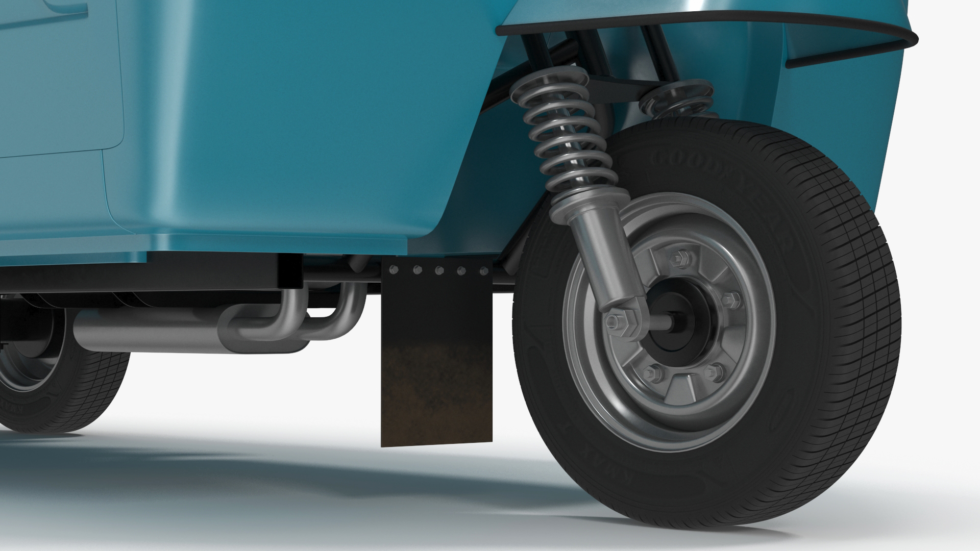 3D model Asian Delivery Trike with Open Body Blue