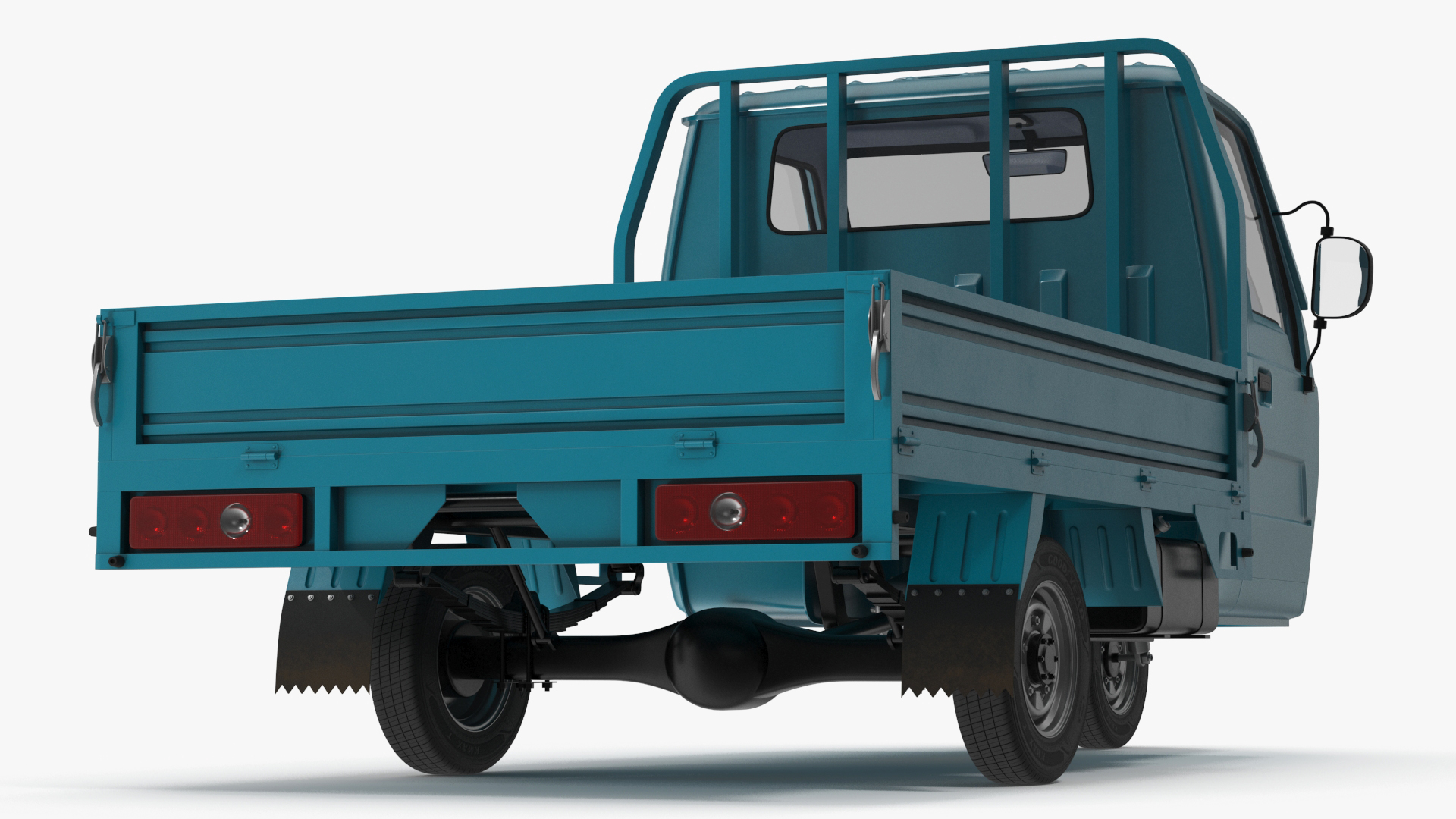 3D model Asian Delivery Trike with Open Body Blue