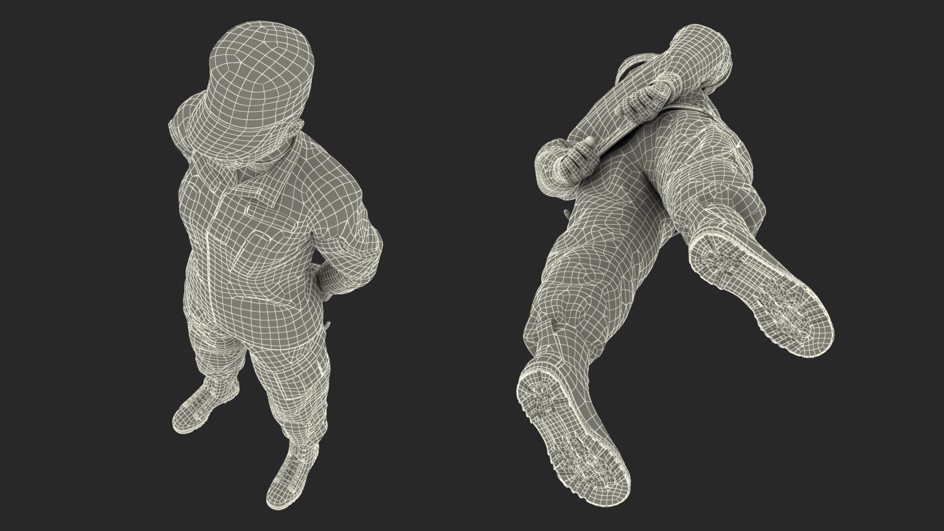 3D Black Female Soldier Camouflage Green Standing Pose