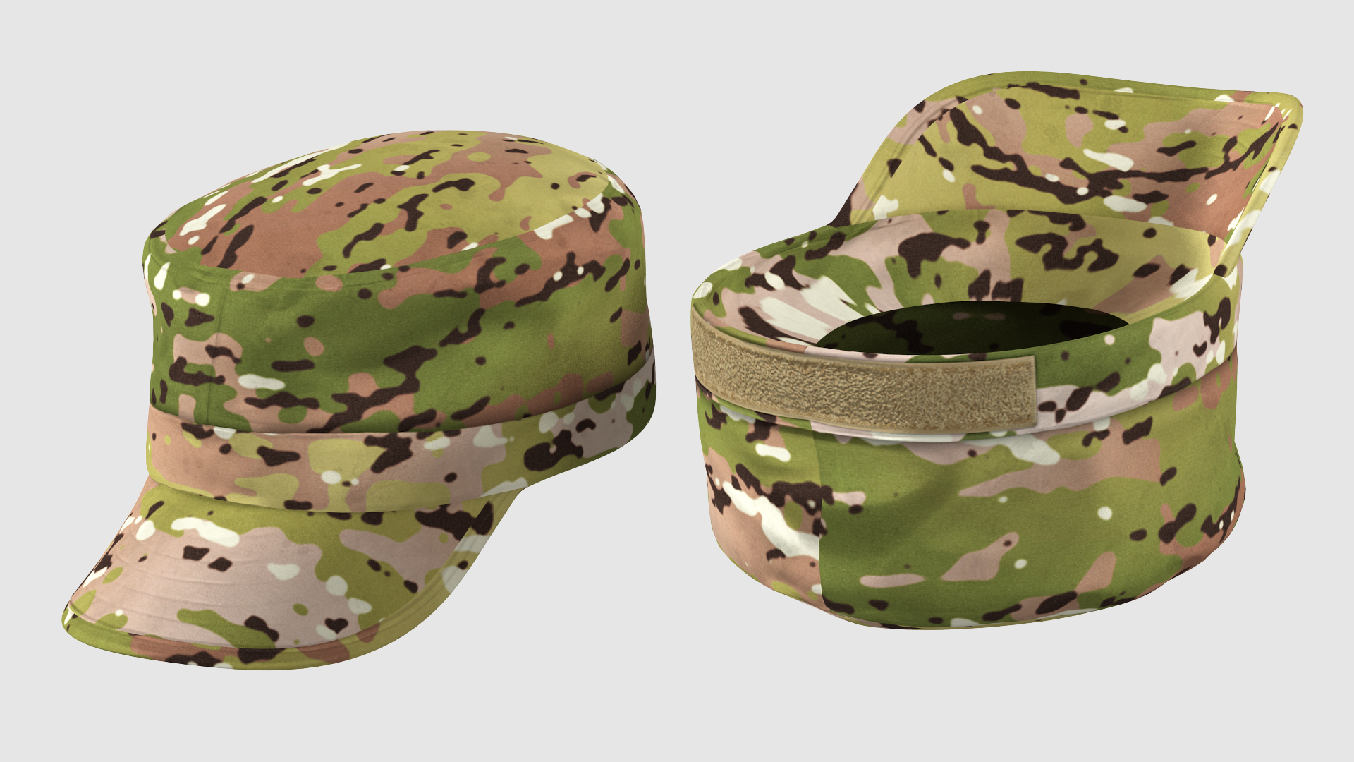 3D Black Female Soldier Camouflage Green Standing Pose