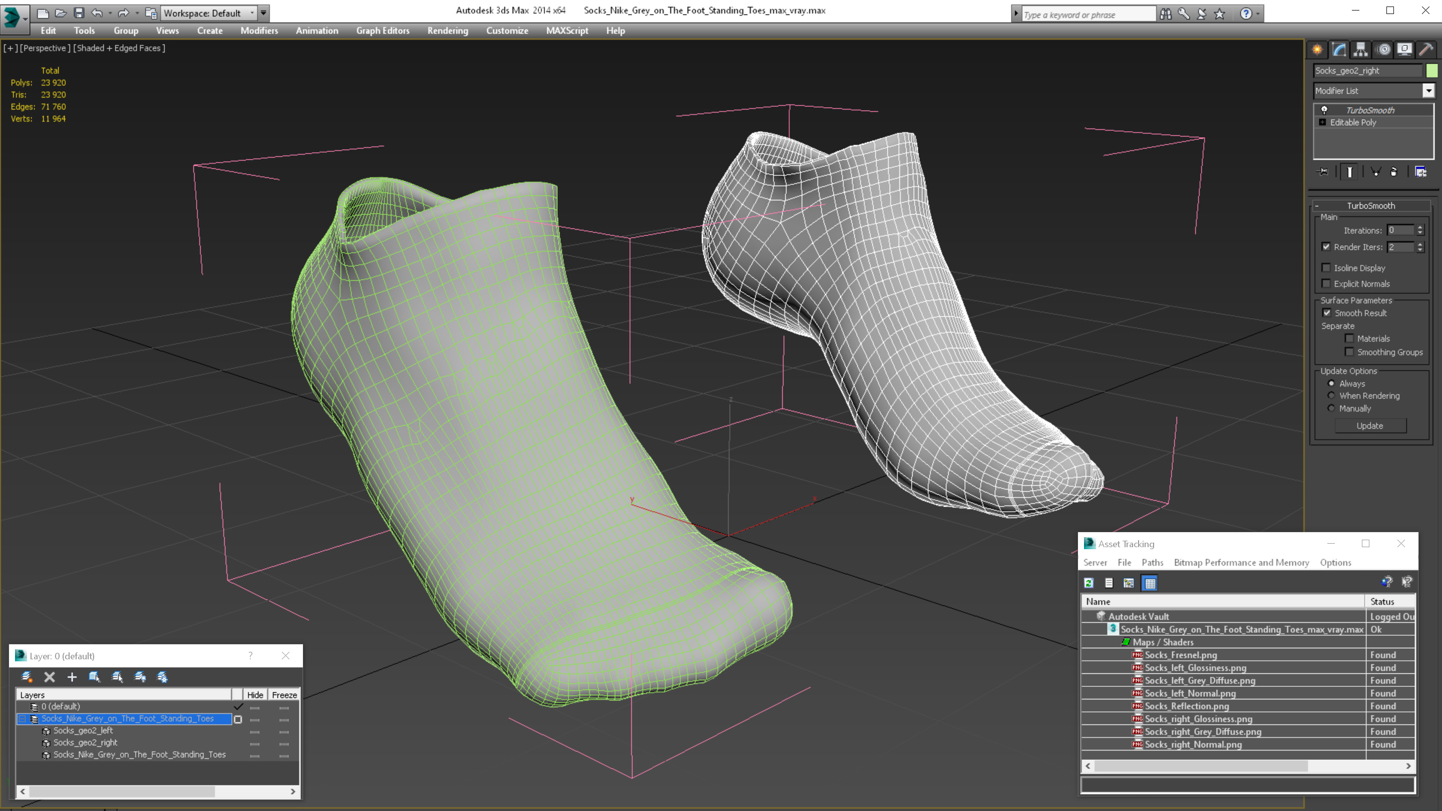 3D Socks Nike Grey on The Foot Standing Toes