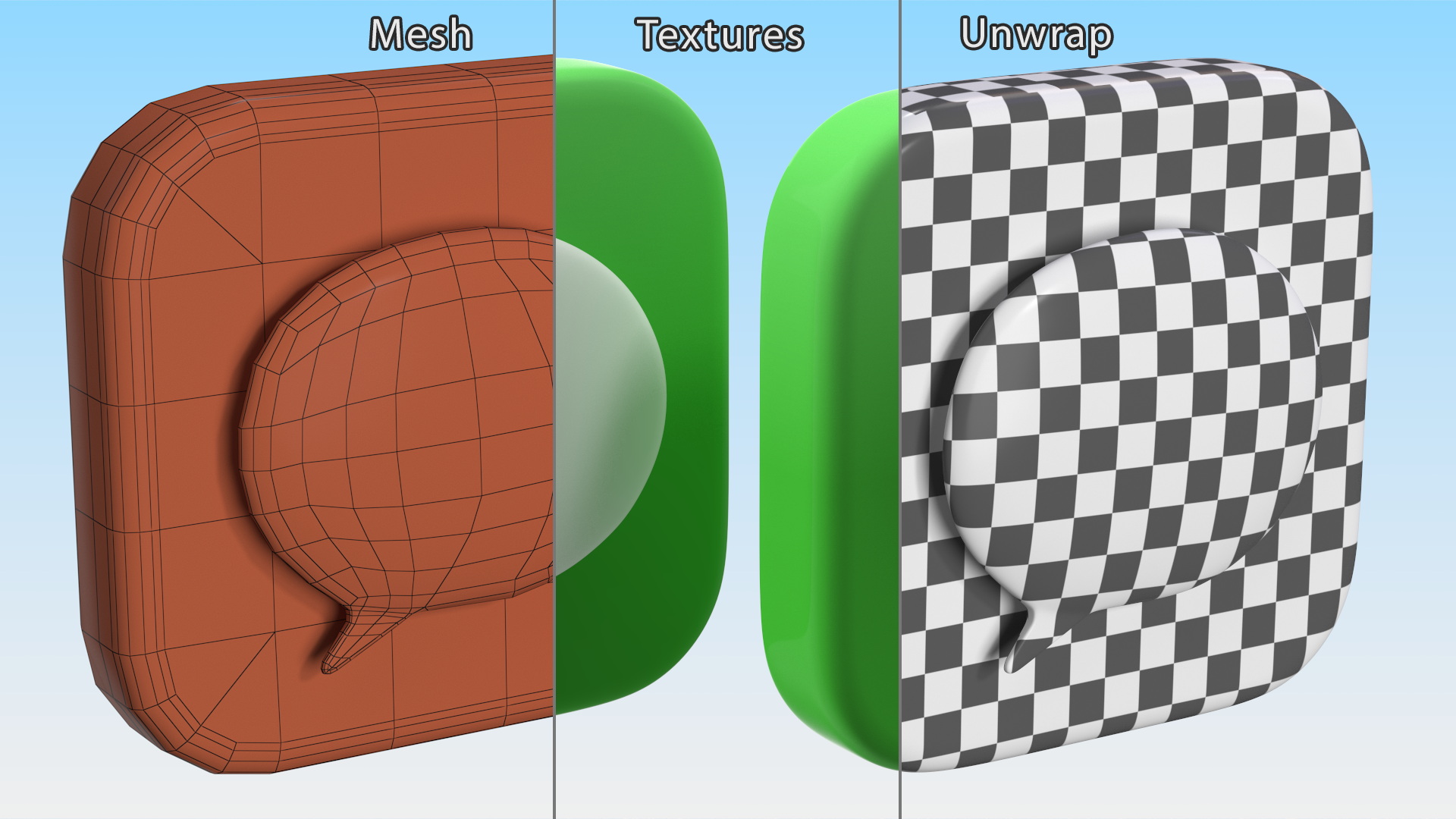 iPhone iOS Messages Icon 3D model