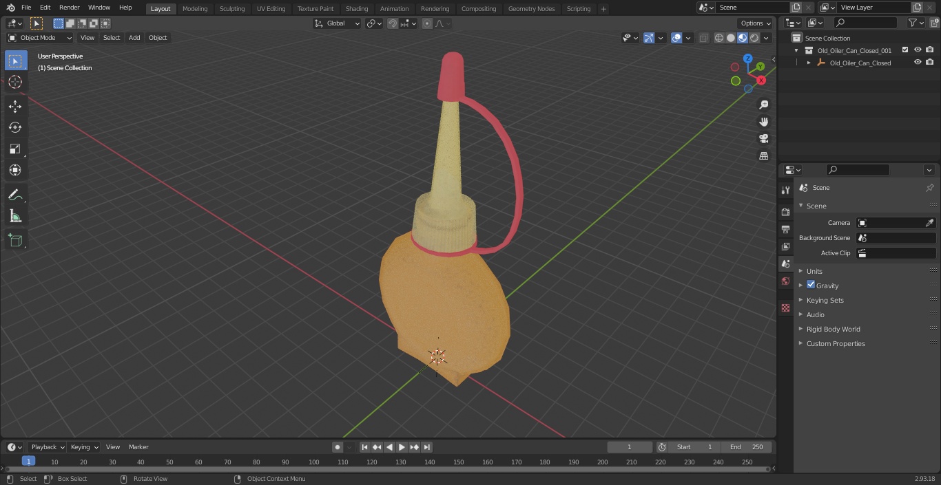 3D model Old Oiler Can Closed