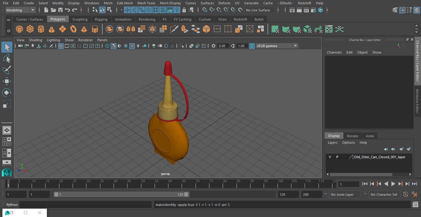 3D model Old Oiler Can Closed