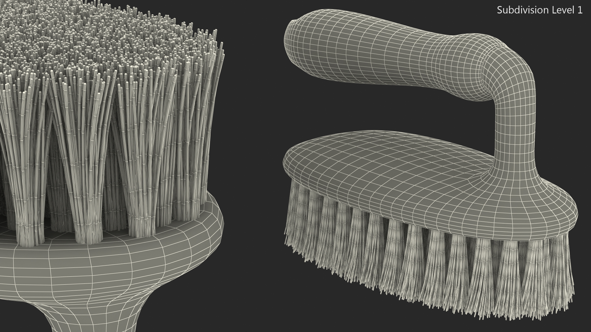 3D Scrub Brush with Grip Handle model