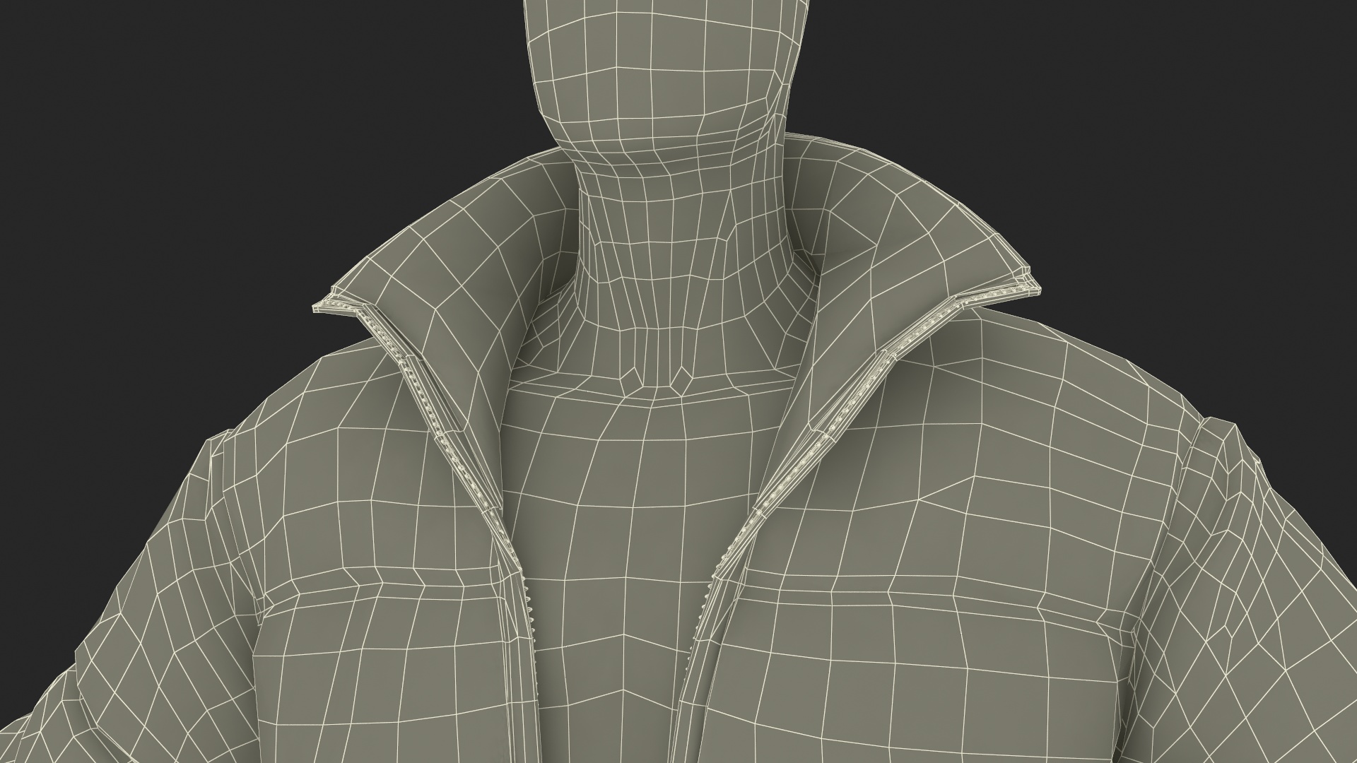 3D model Mens Down Jacket Oversized Green on Mannequin