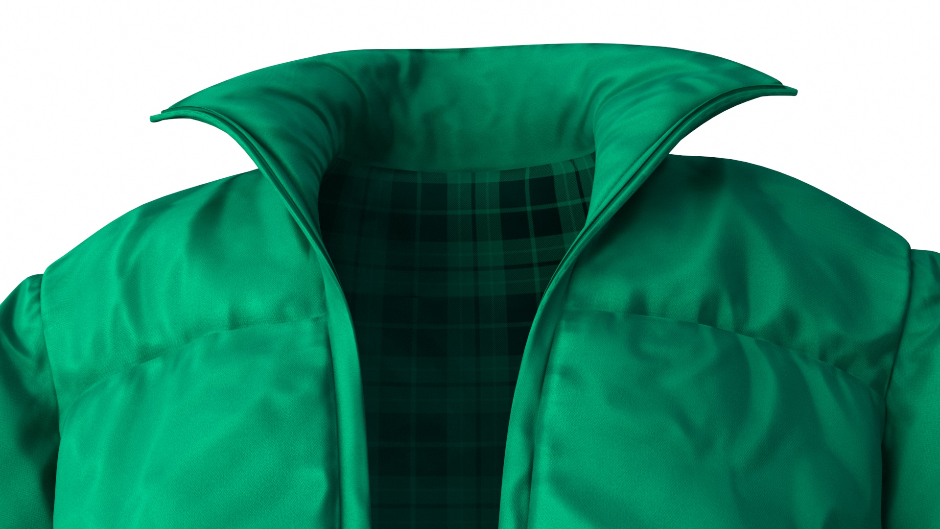 3D model Mens Down Jacket Oversized Green on Mannequin
