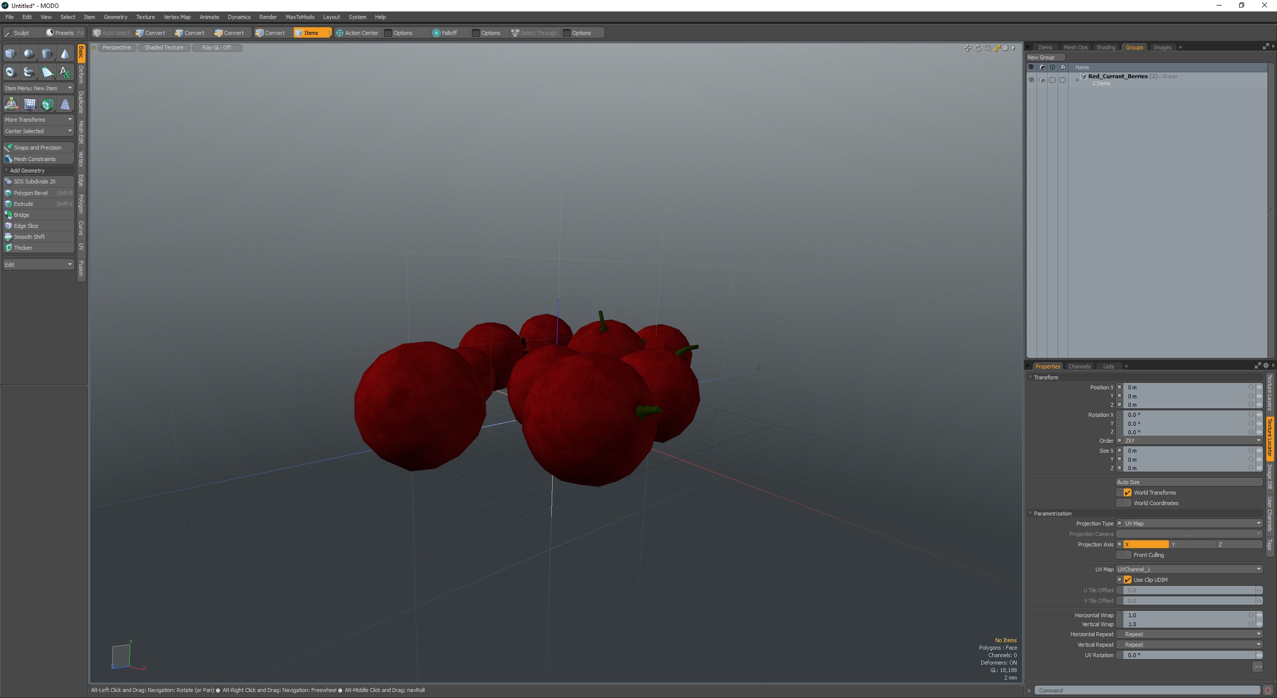 Red Currant Berries 3D model