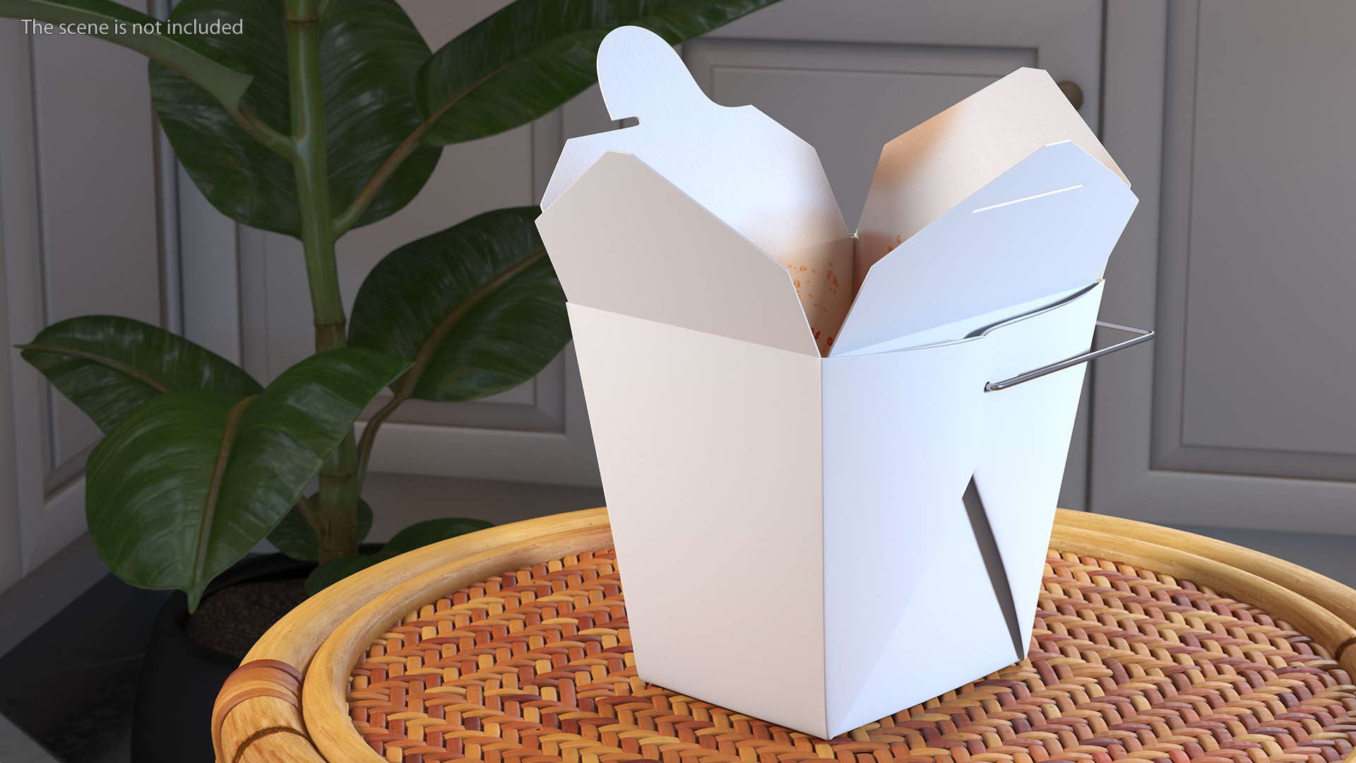 Paper Take Out Food Container 32 Oz Opened 3D