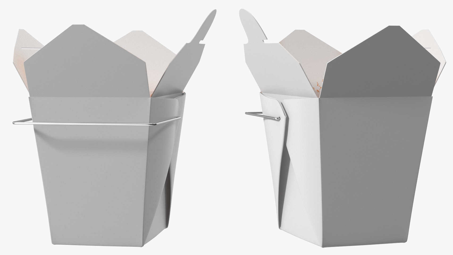 Paper Take Out Food Container 32 Oz Opened 3D