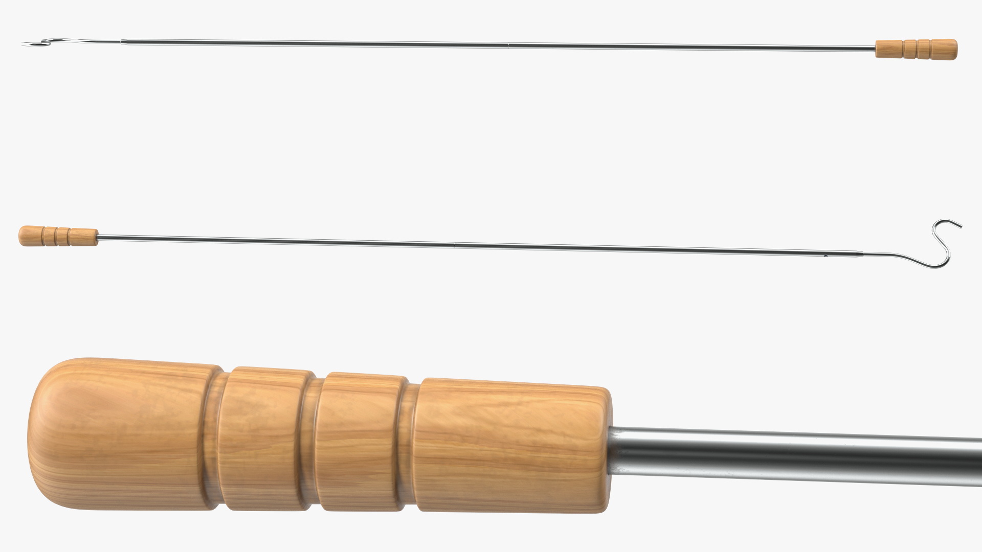 3D model Hanger Retriever Pole with Wooden Handle