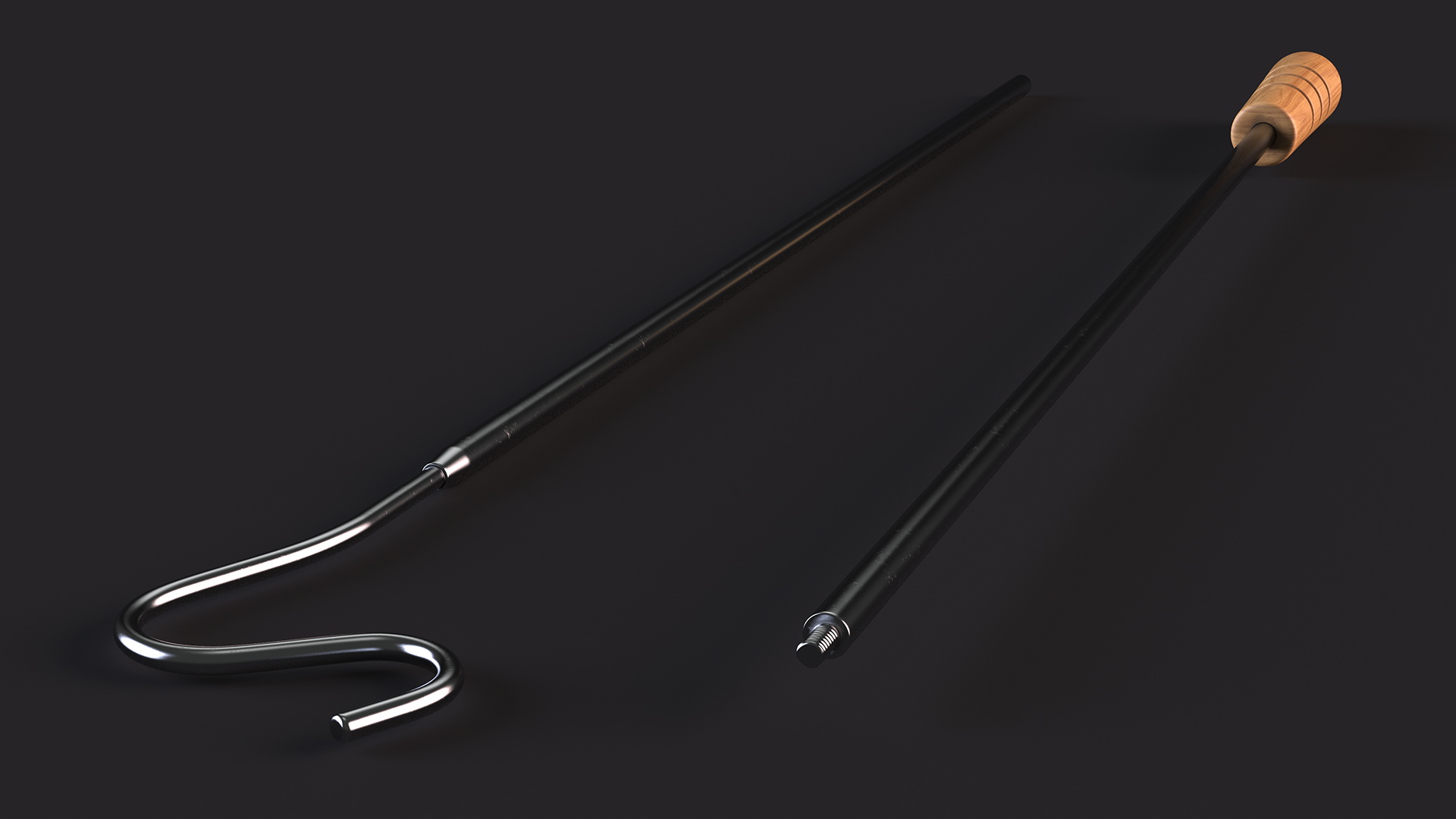 3D model Hanger Retriever Pole with Wooden Handle