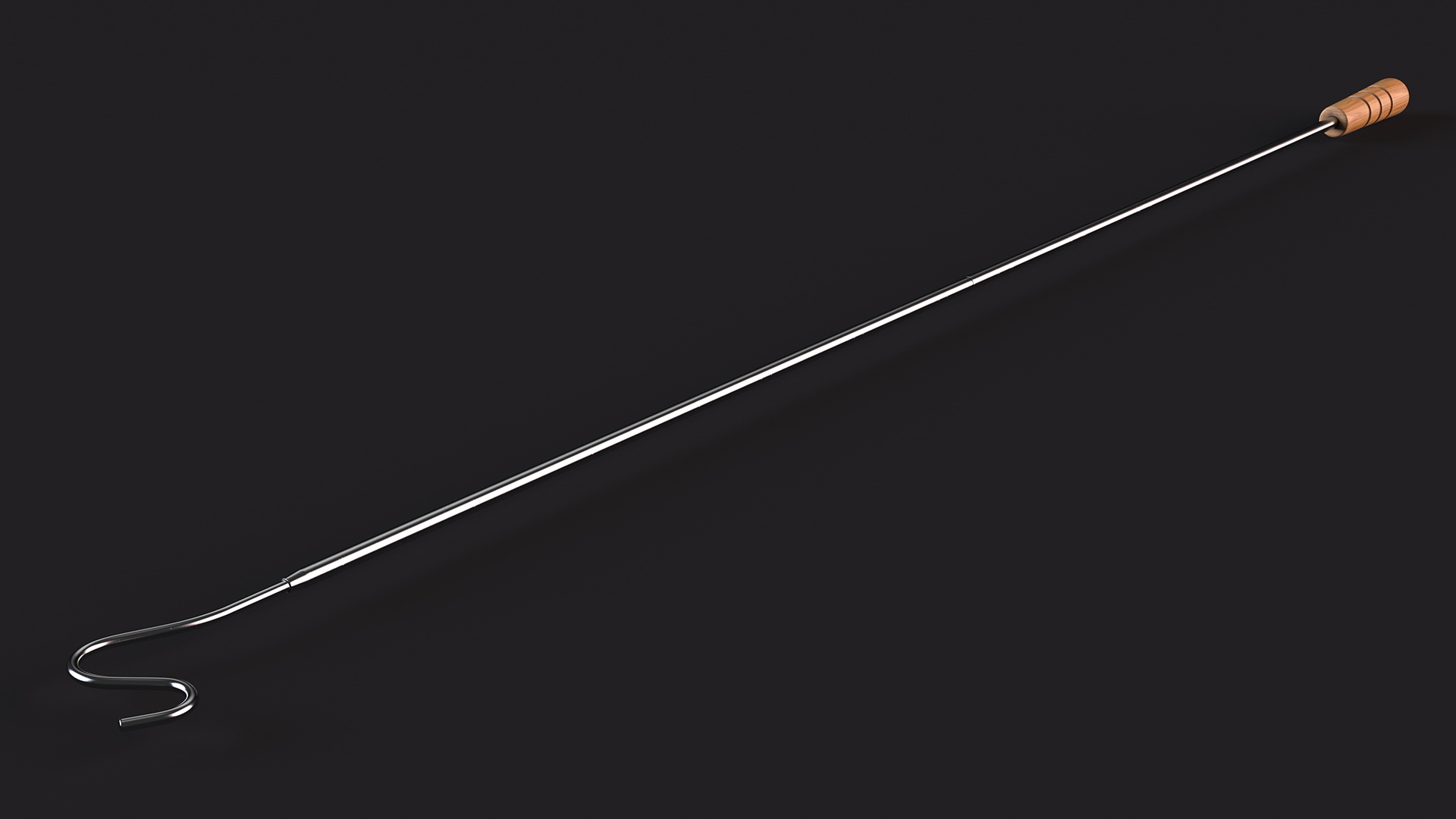 3D model Hanger Retriever Pole with Wooden Handle