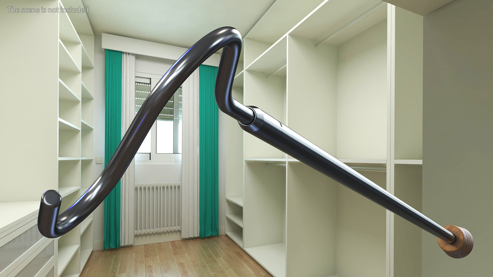 3D model Hanger Retriever Pole with Wooden Handle
