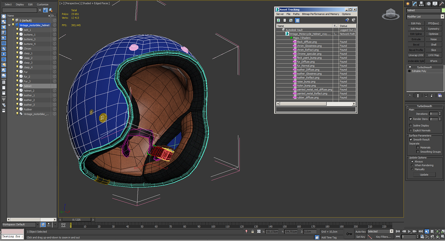 3D model Vintage Motorcycle Helmet