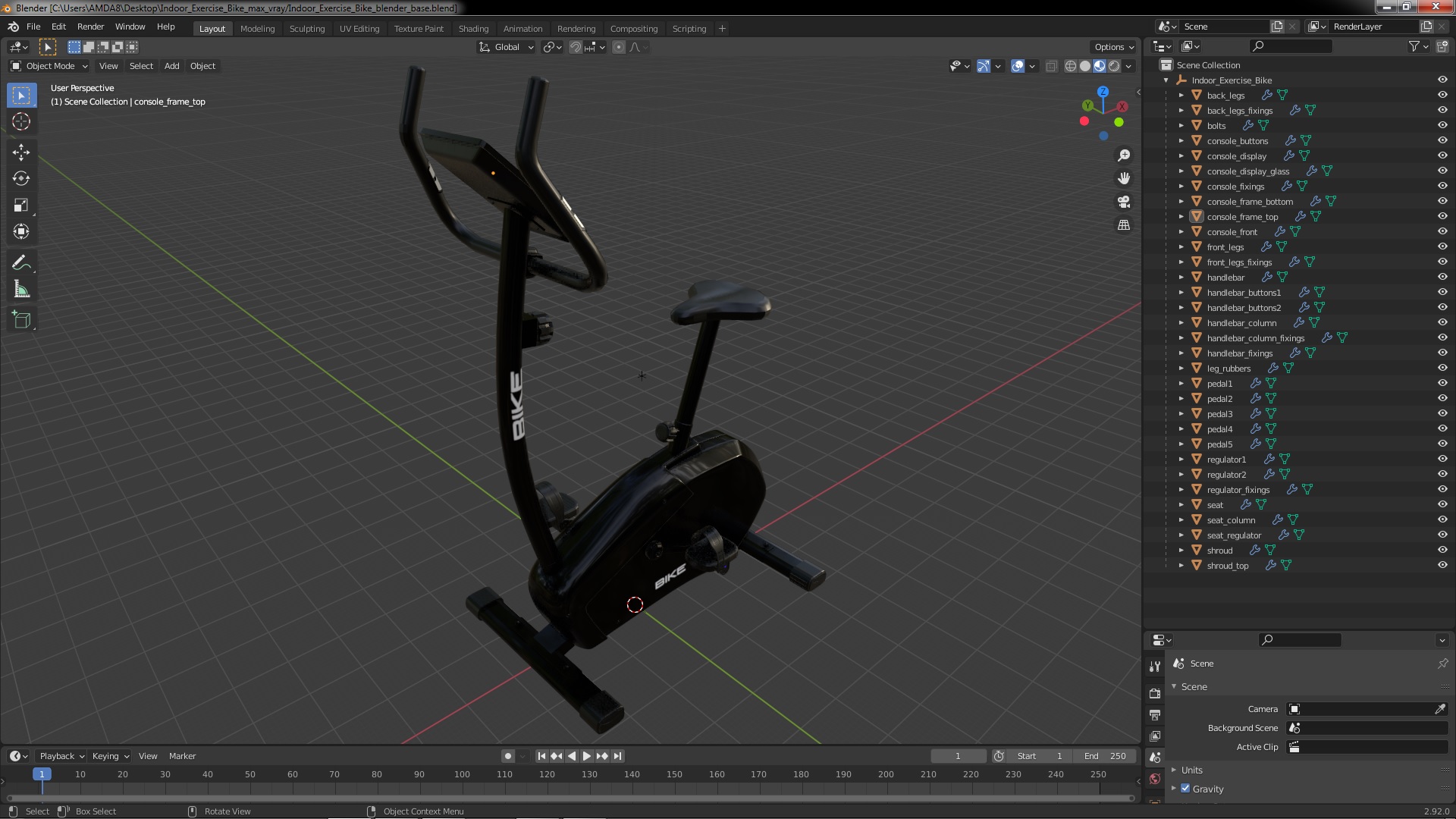 3D model Indoor Exercise Bike