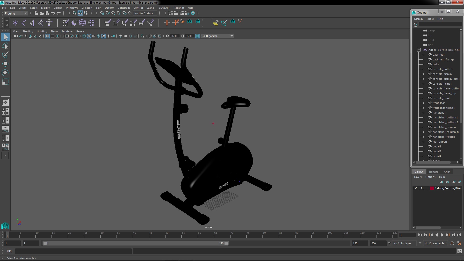 3D model Indoor Exercise Bike