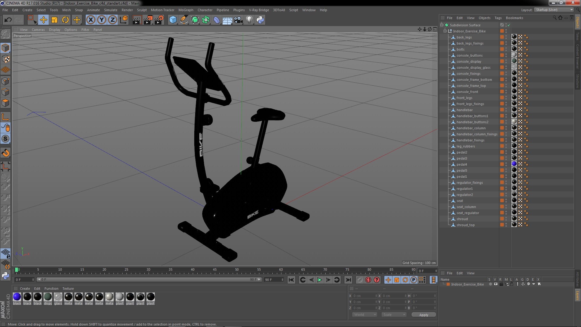 3D model Indoor Exercise Bike