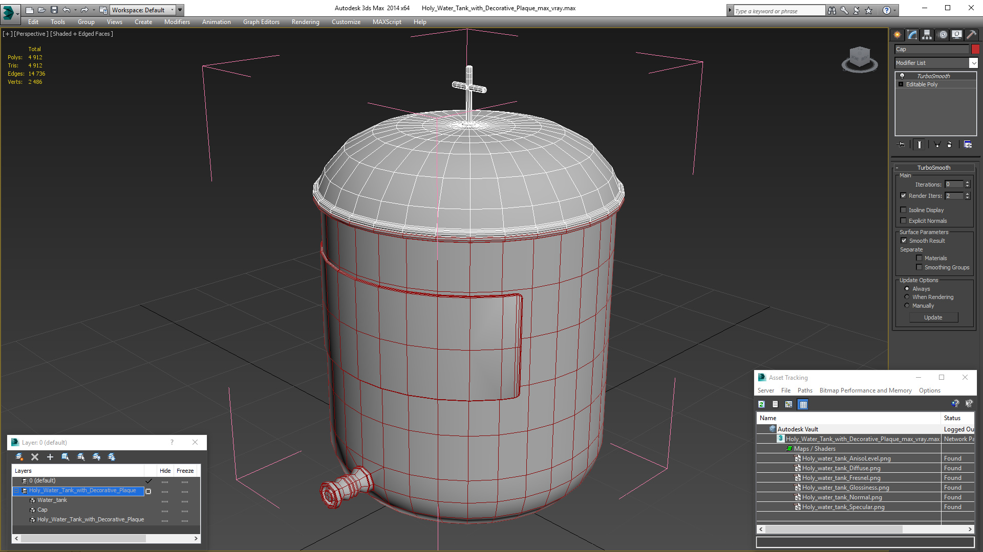 3D Holy Water Tank with Decorative Plaque model