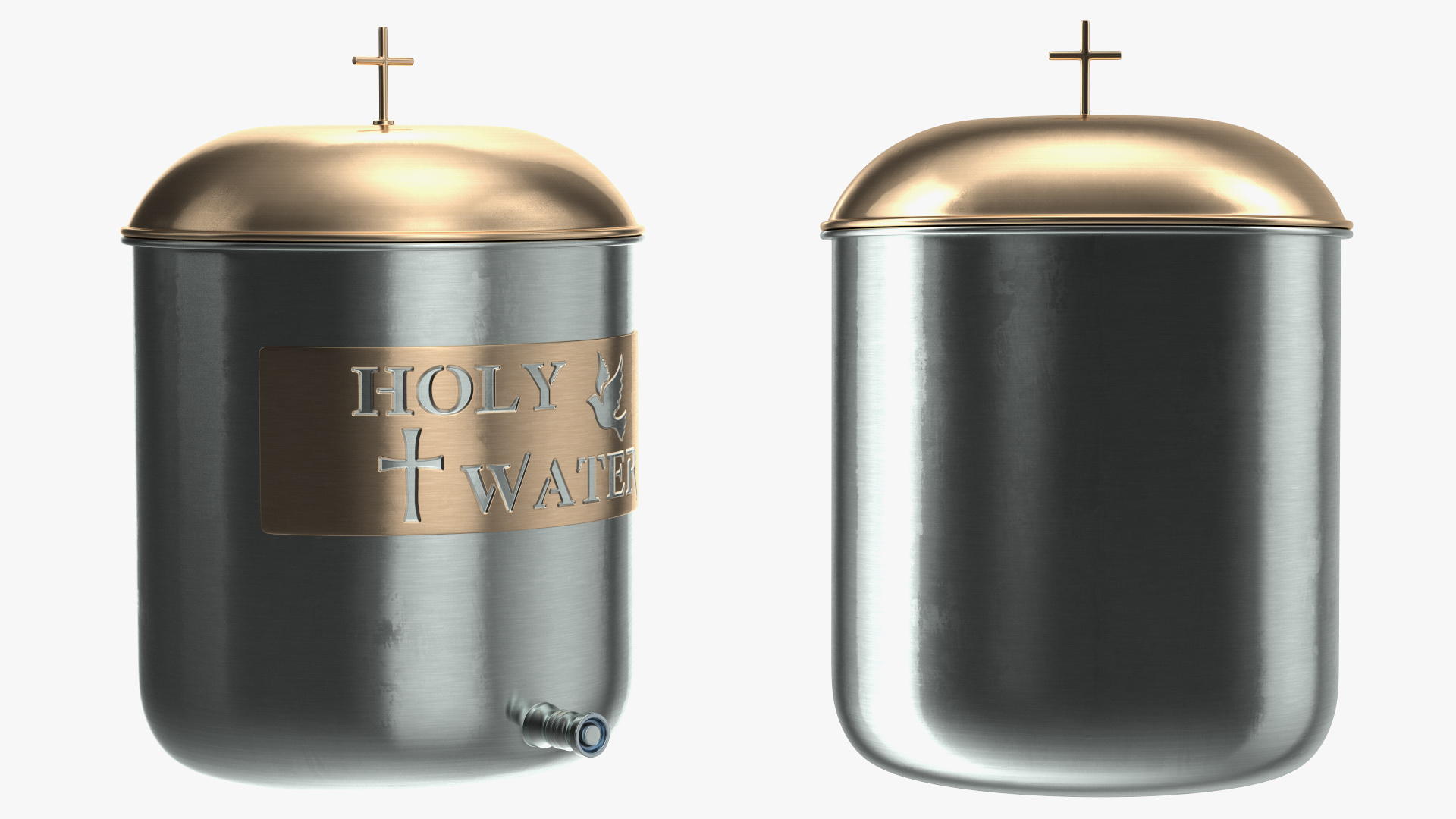 3D Holy Water Tank with Decorative Plaque model
