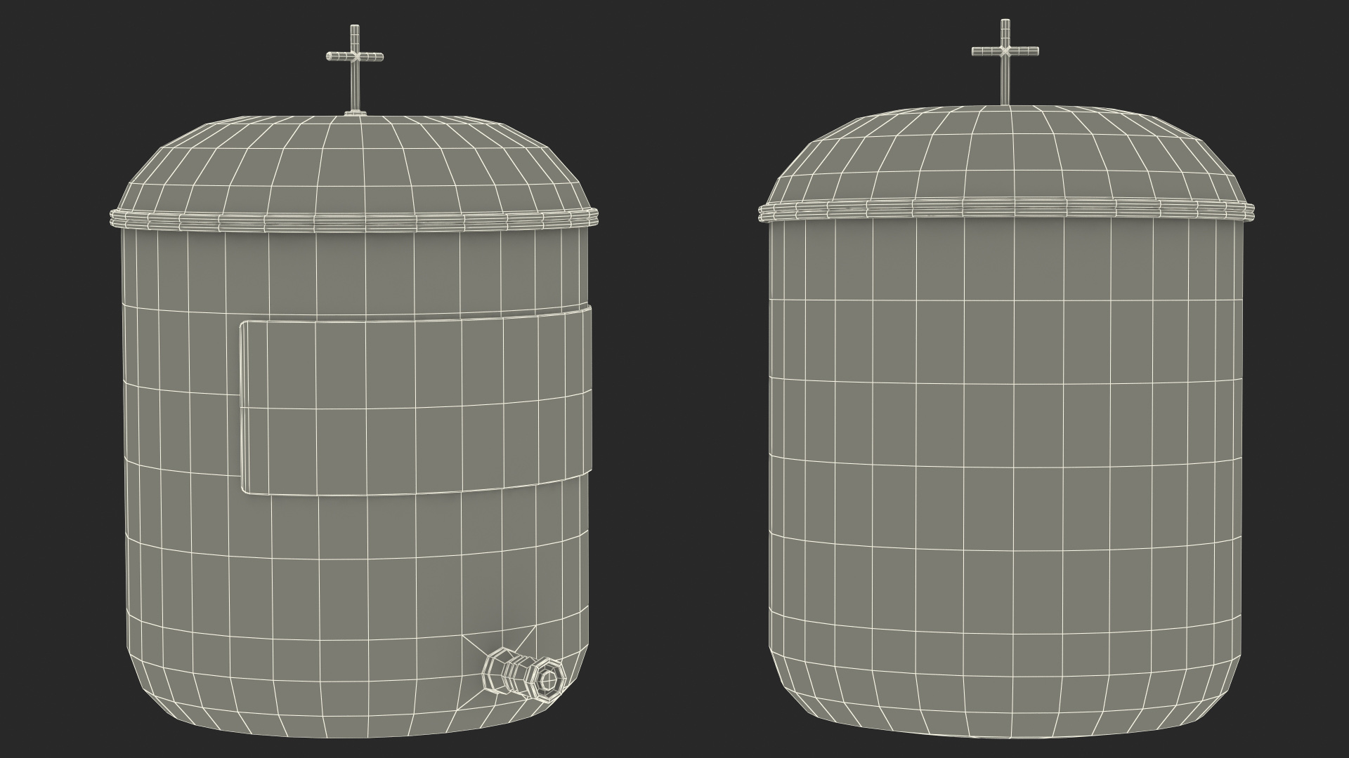 3D Holy Water Tank with Decorative Plaque model