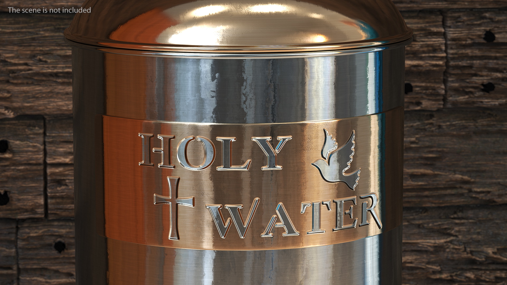 3D Holy Water Tank with Decorative Plaque model