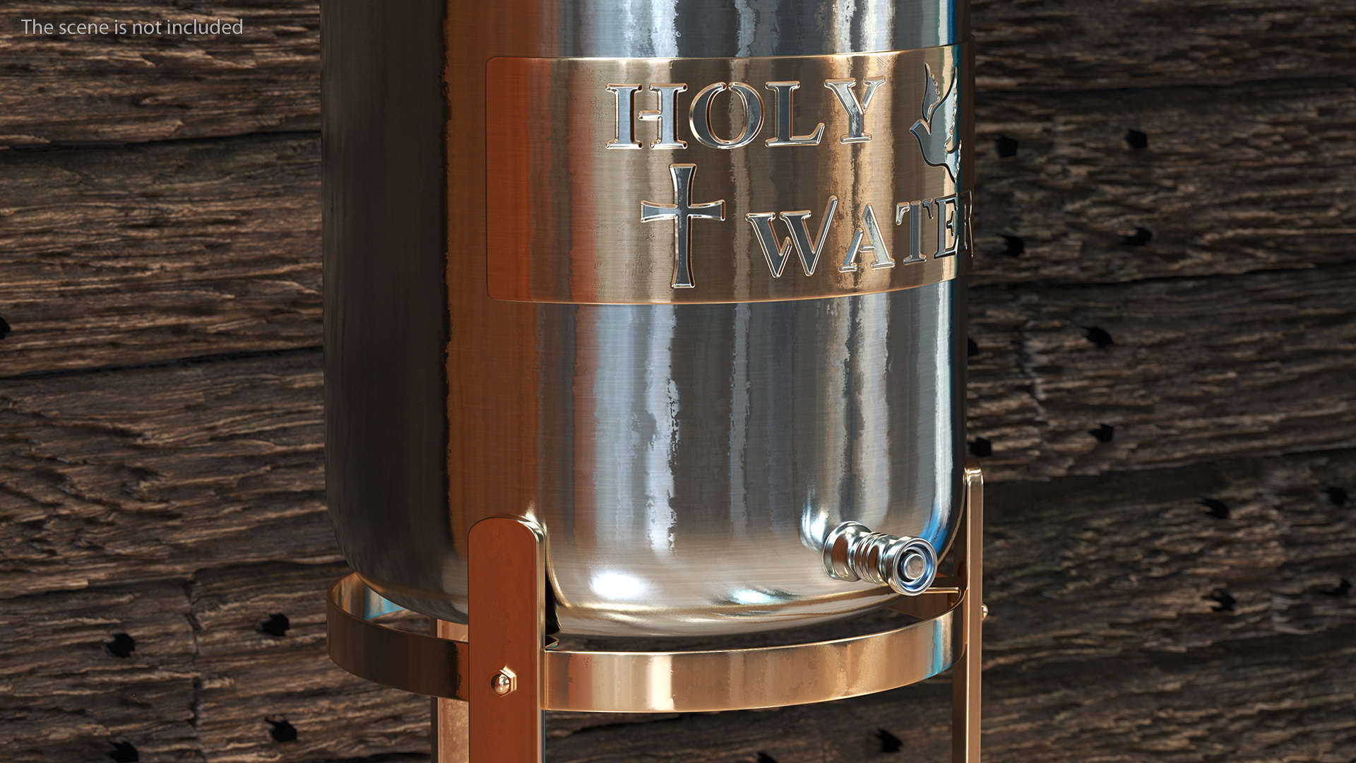 3D Holy Water Tank with Decorative Plaque model
