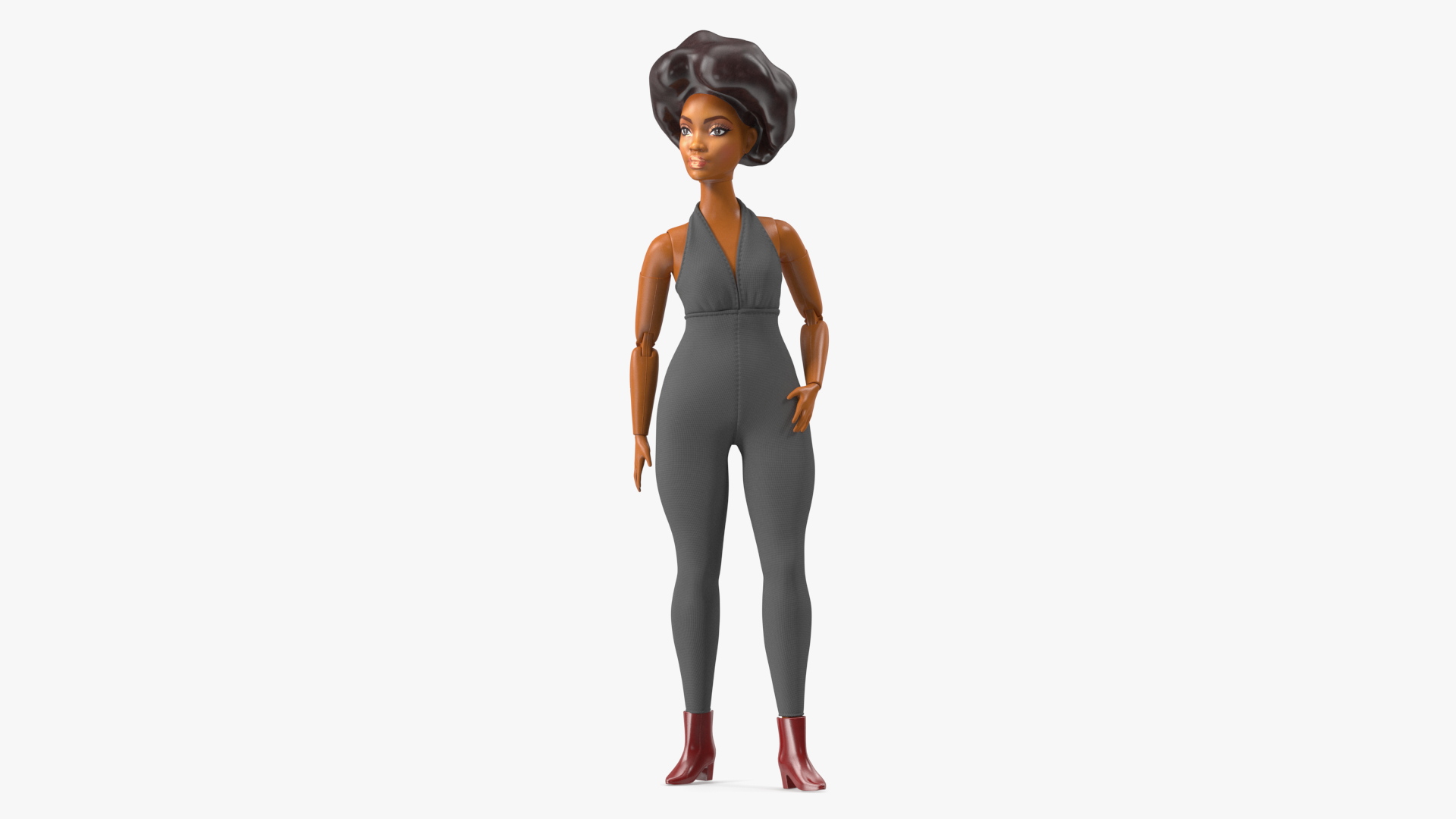 3D Toy Doll Curvy Brunette Dressed