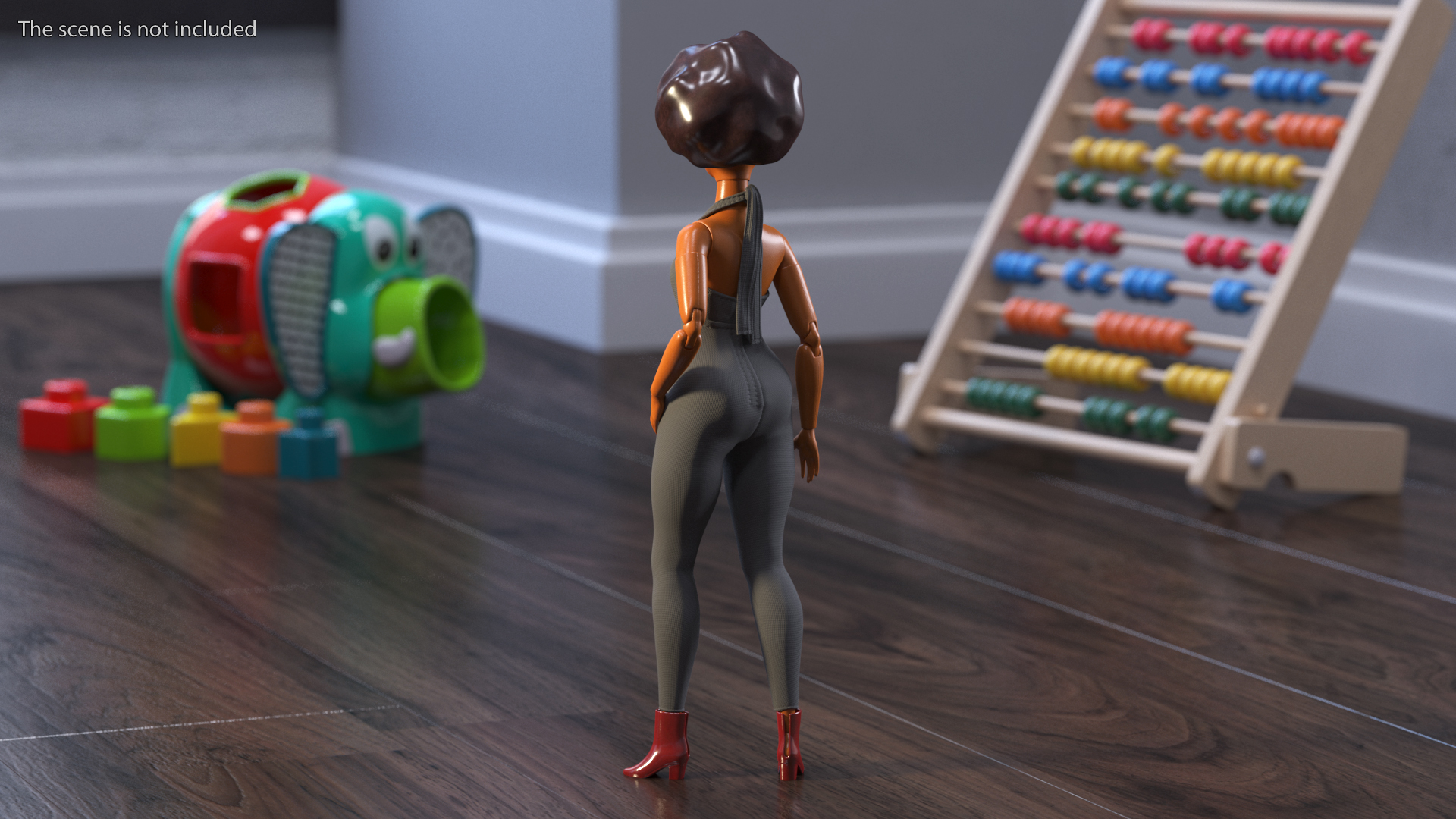 3D Toy Doll Curvy Brunette Dressed