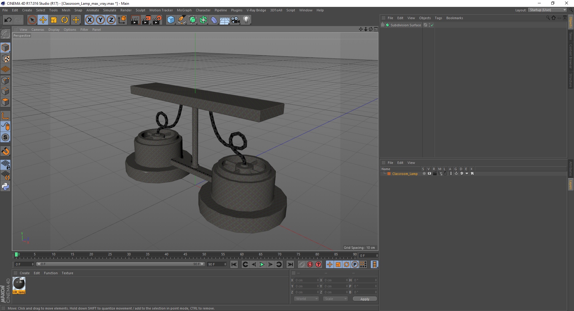 Classroom Lamp 3D model