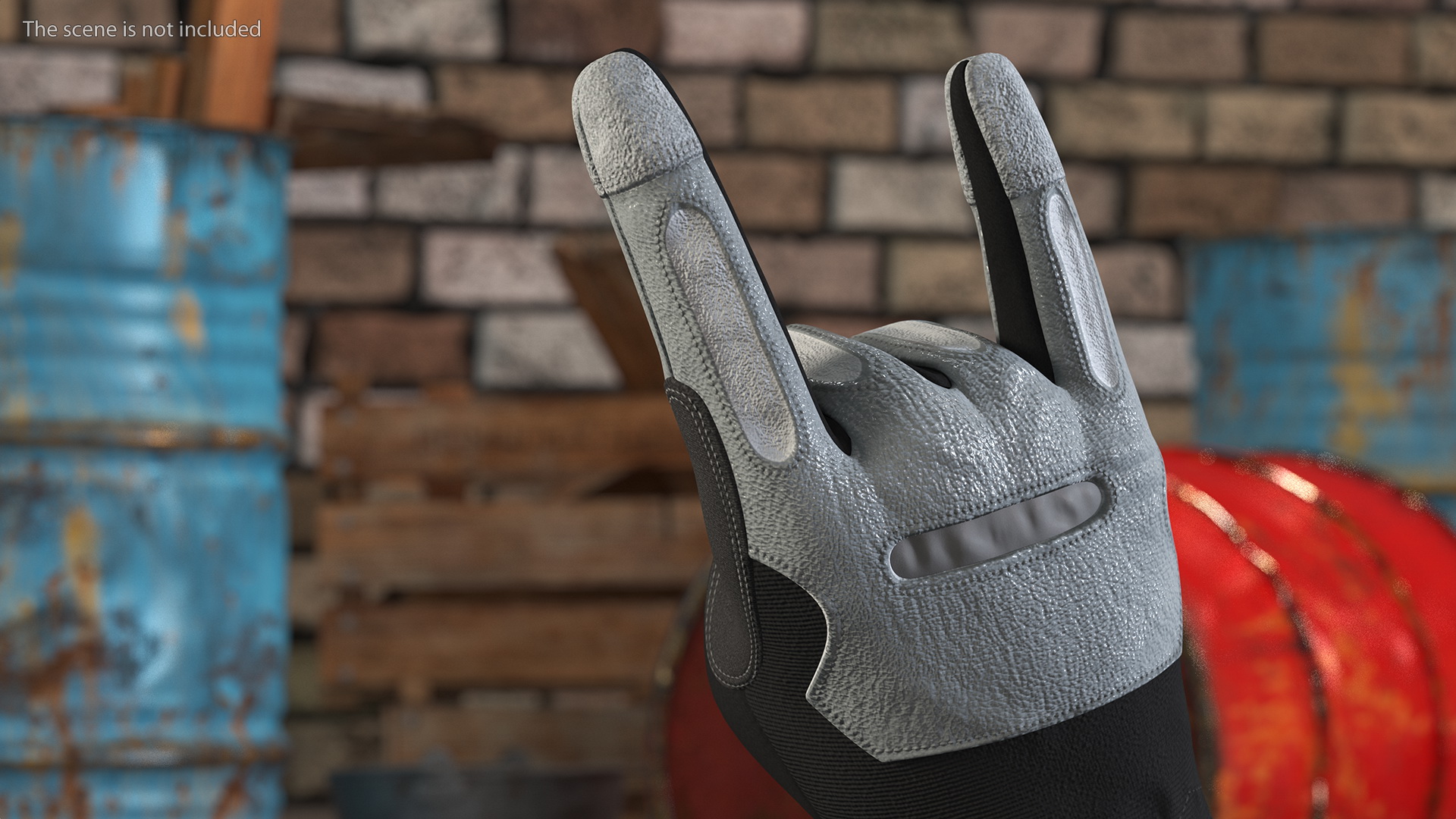 Heavy Duty Safety Gloves Sign of the Horns 3D
