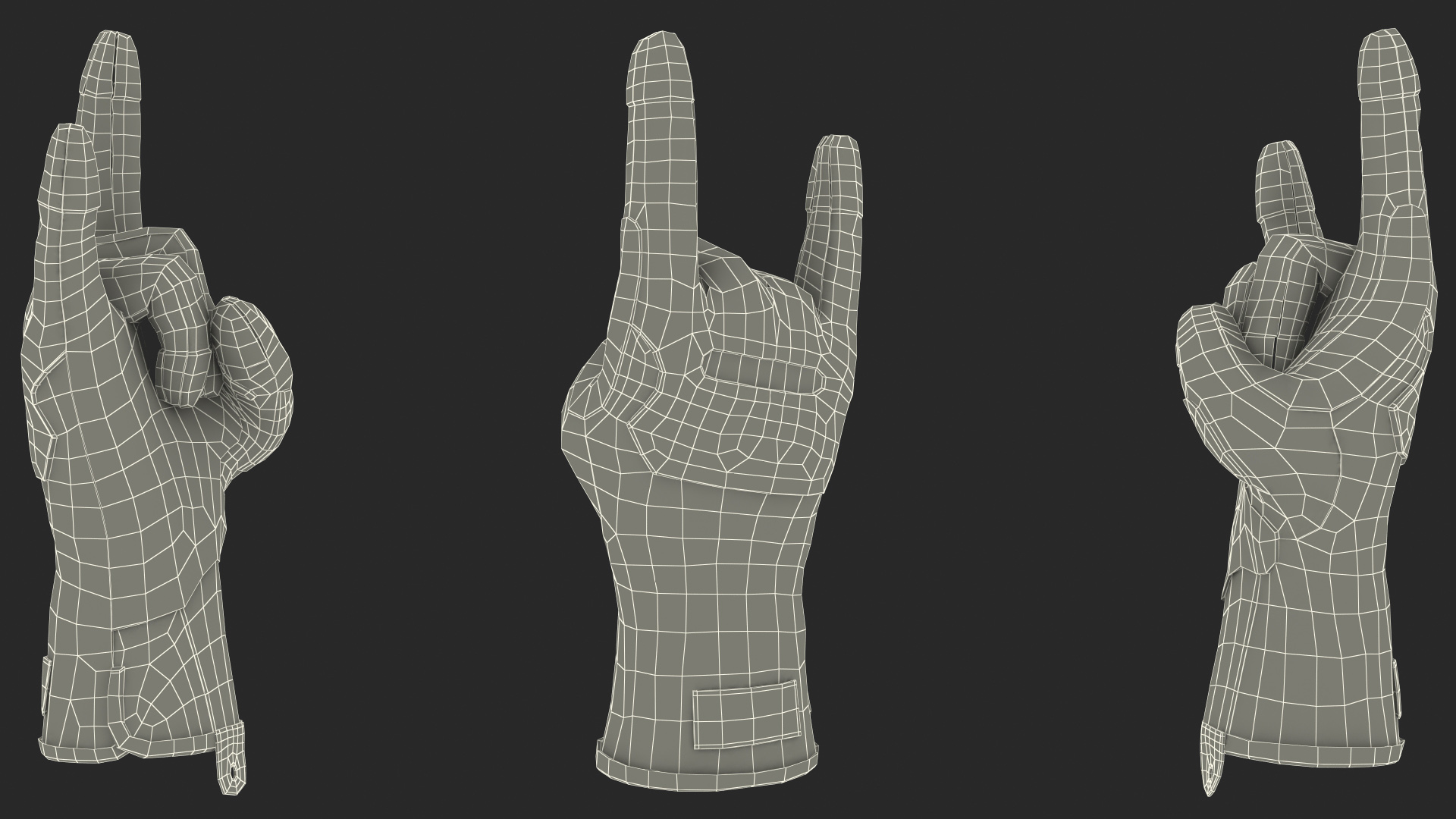 Heavy Duty Safety Gloves Sign of the Horns 3D