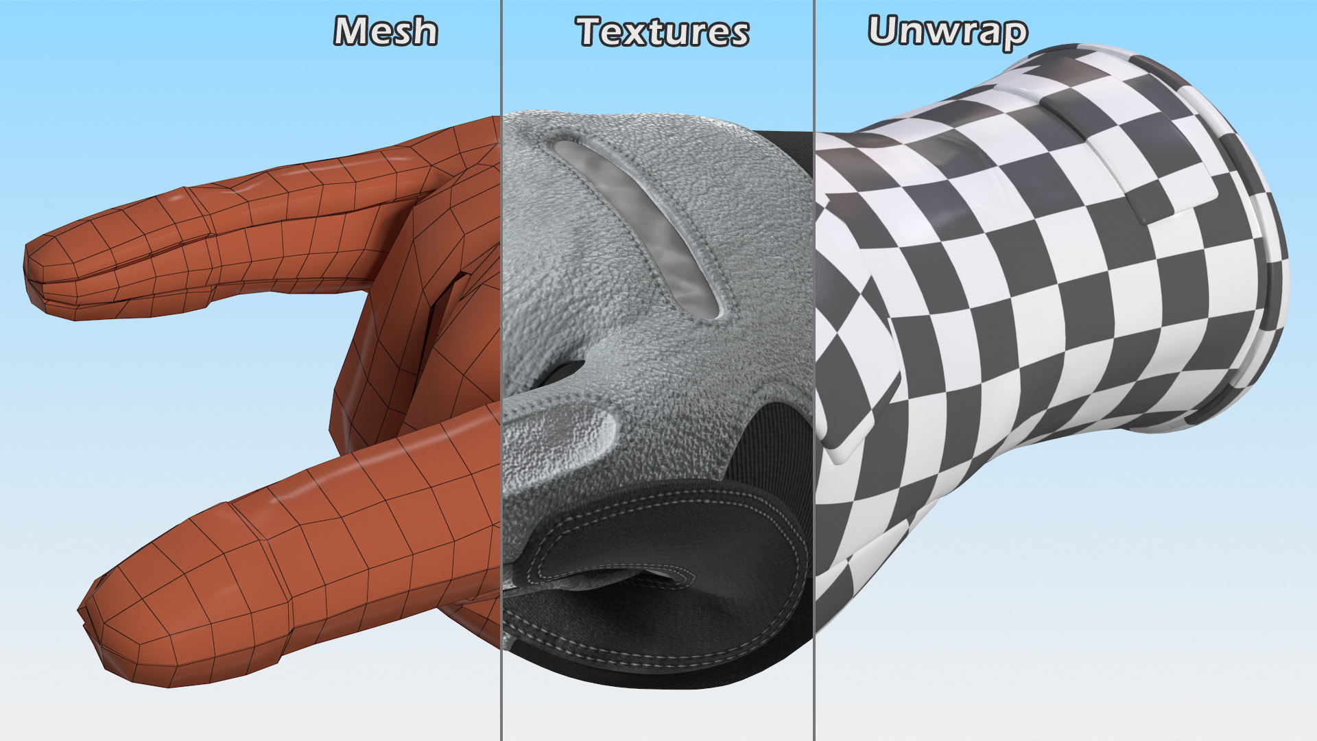 Heavy Duty Safety Gloves Sign of the Horns 3D