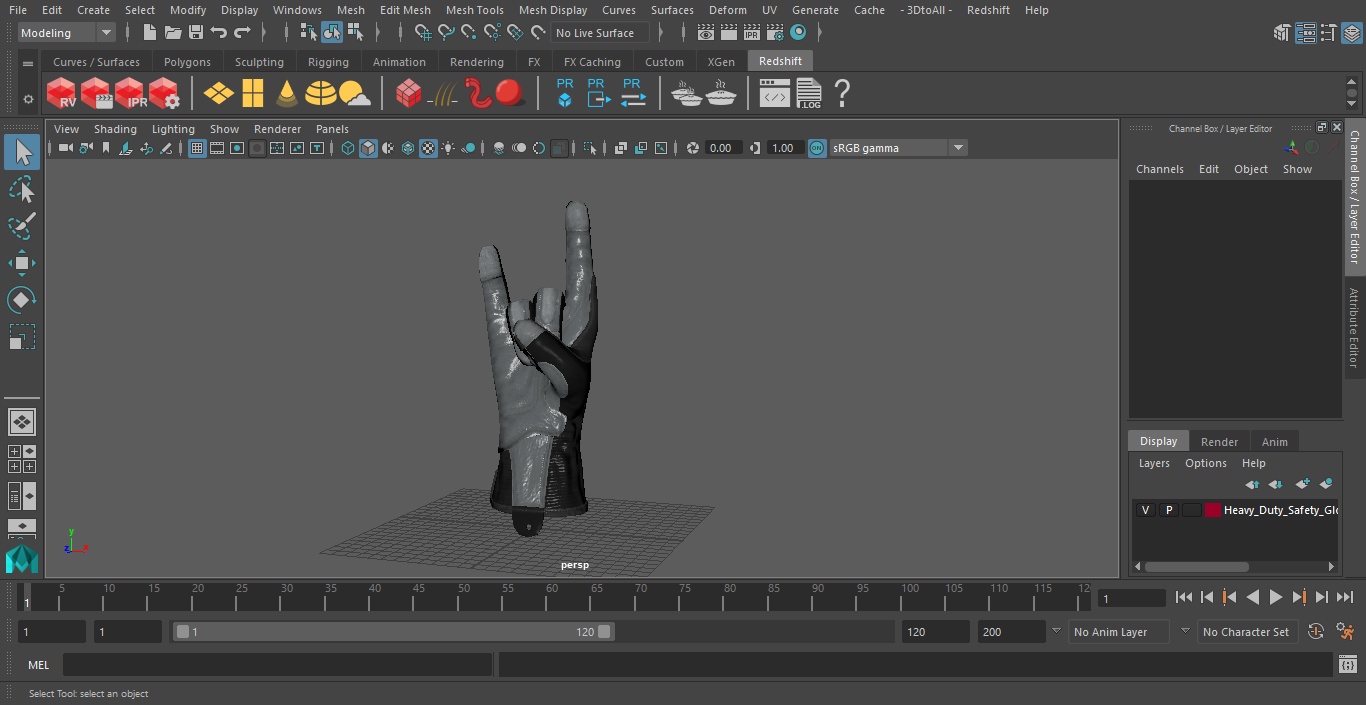 Heavy Duty Safety Gloves Sign of the Horns 3D