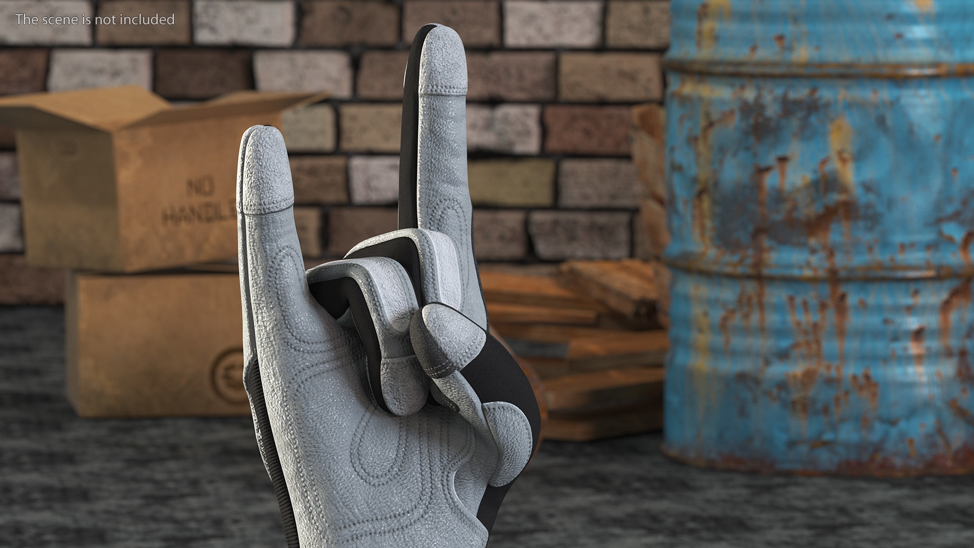 Heavy Duty Safety Gloves Sign of the Horns 3D