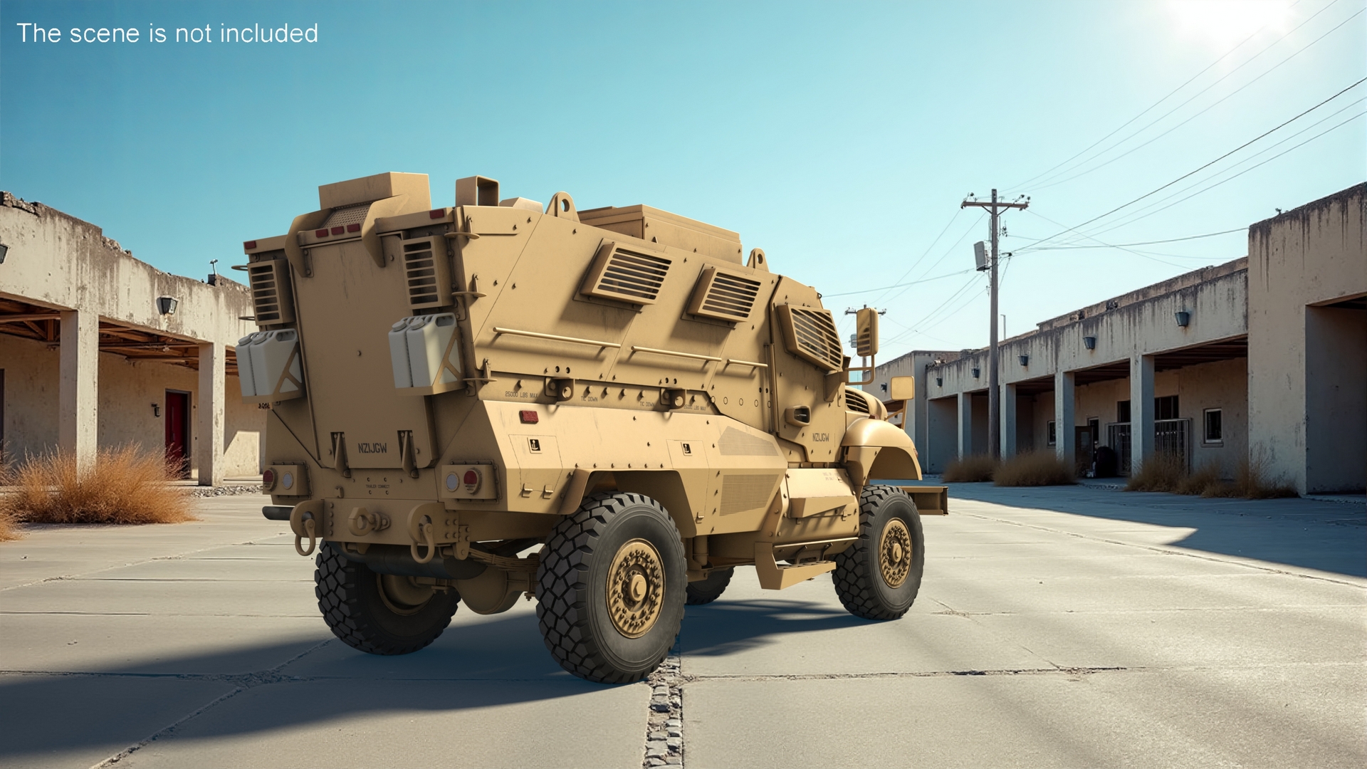 3D Military Armored Vehicle Sandy Simplified