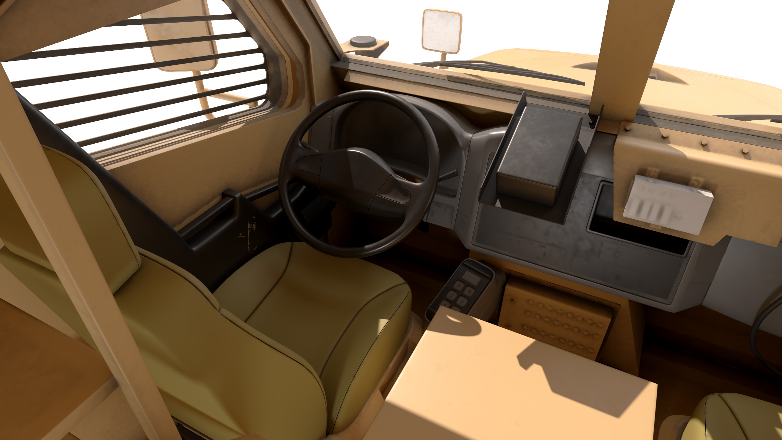 3D Military Armored Vehicle Sandy Simplified