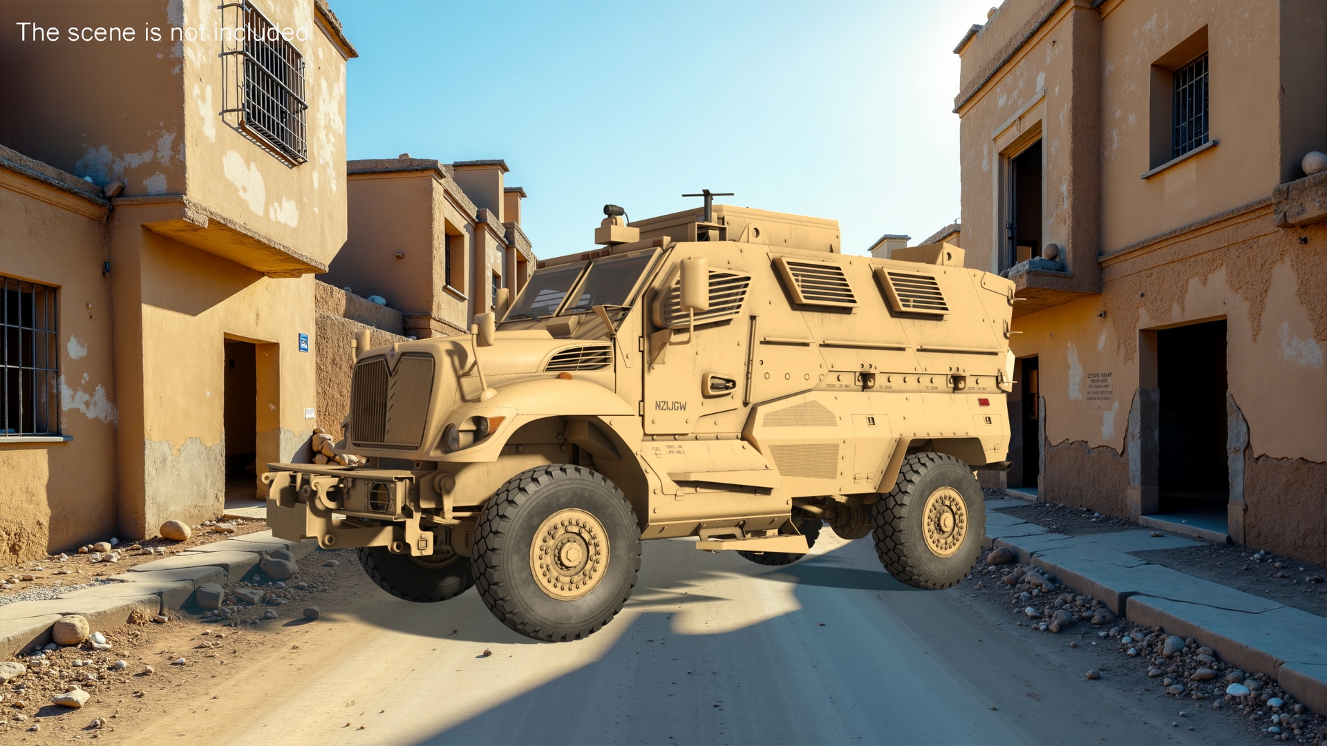 3D Military Armored Vehicle Sandy Simplified