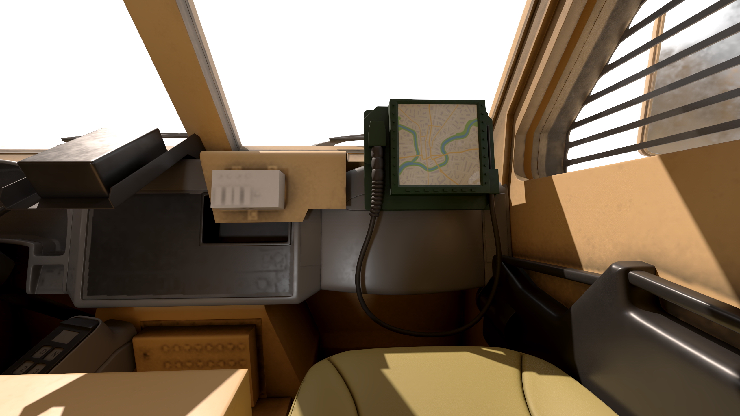 3D Military Armored Vehicle Sandy Simplified