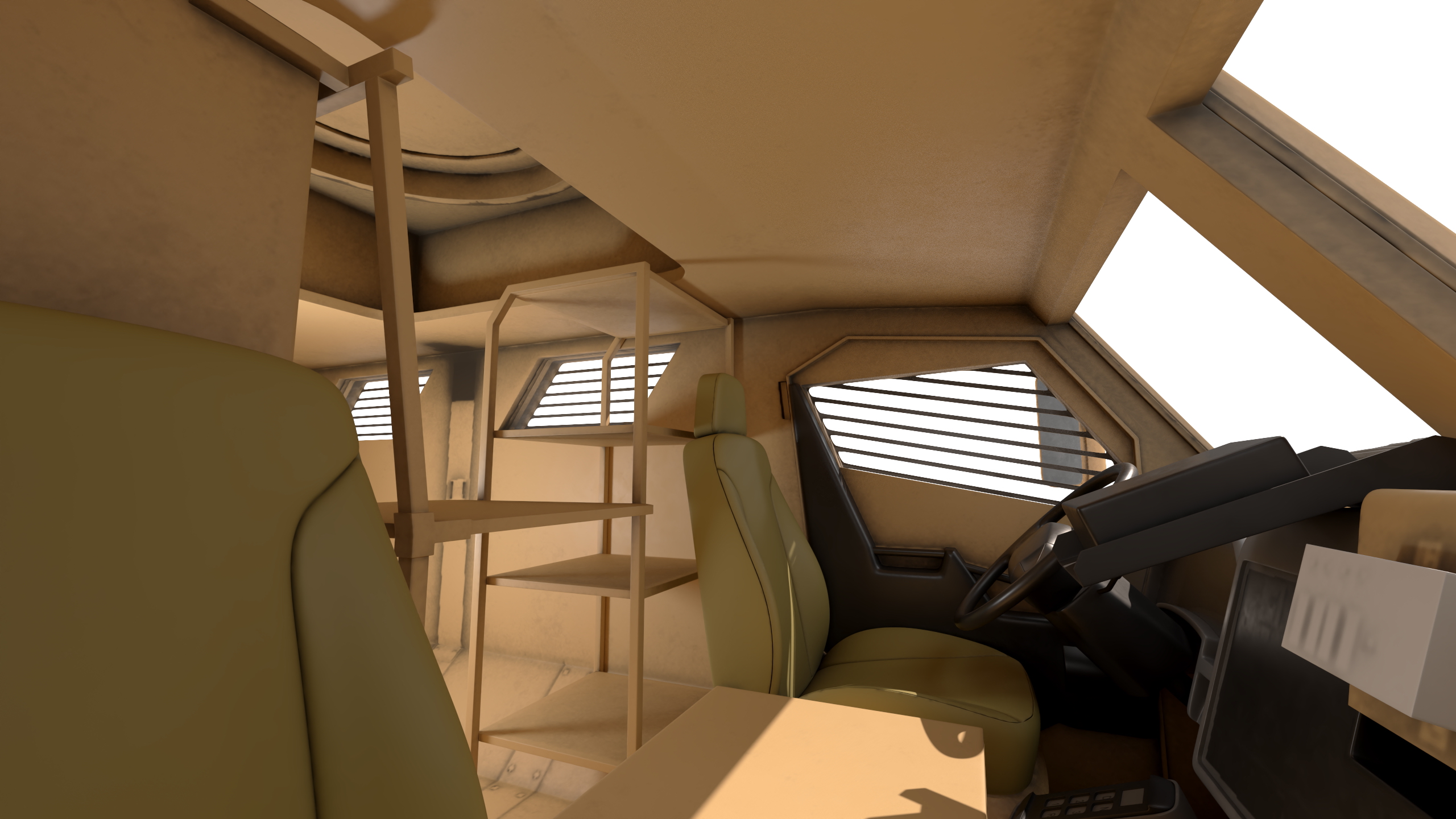 3D Military Armored Vehicle Sandy Simplified