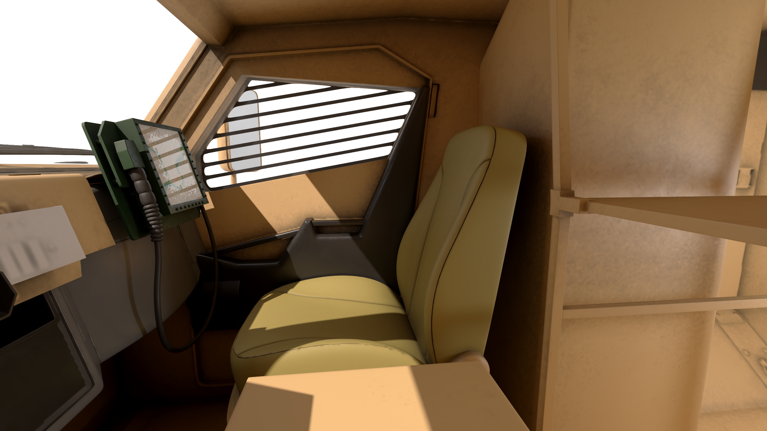 3D Military Armored Vehicle Sandy Simplified